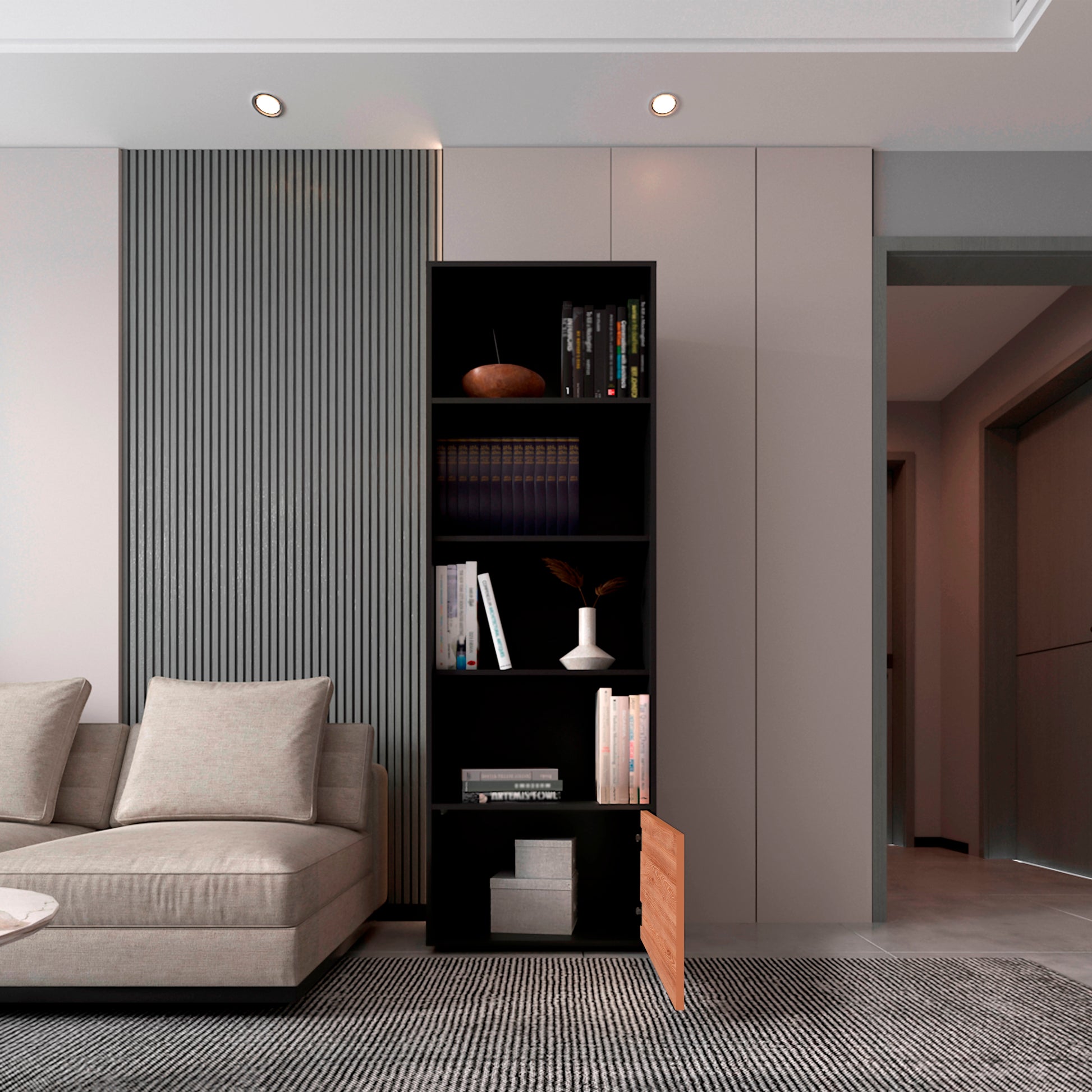Biblioteca Funes Eco 180 X 60 1P Rta Wengue Miel