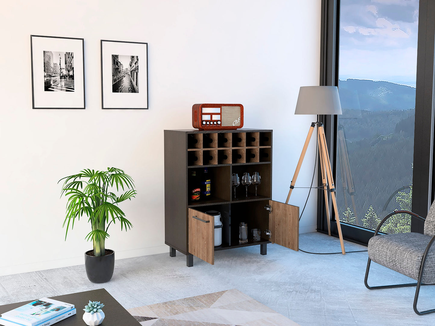 Mueble Bar Kaia Rta Wengue + Miel