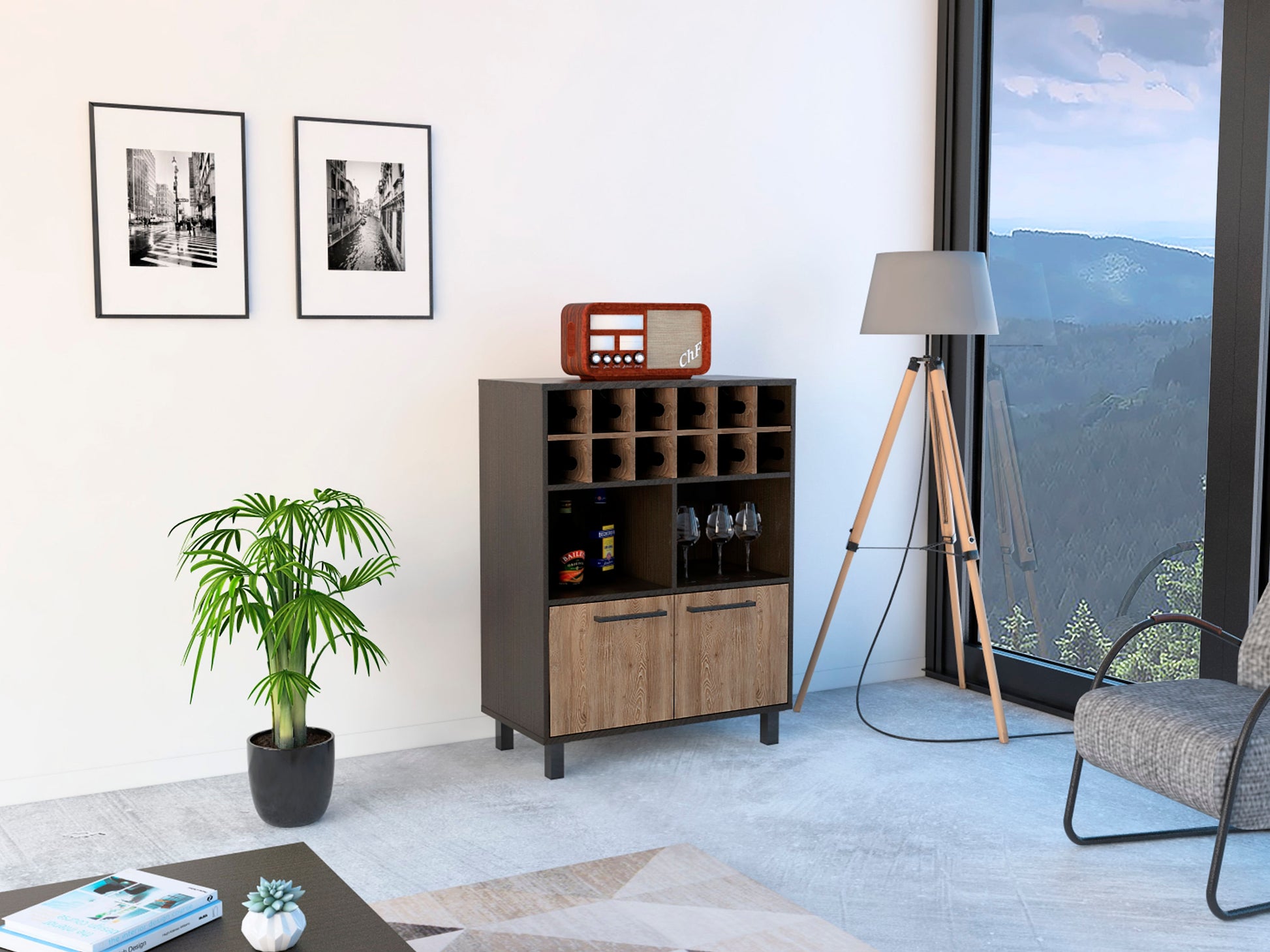 Mueble Bar Kaia Rta Wengue + Miel