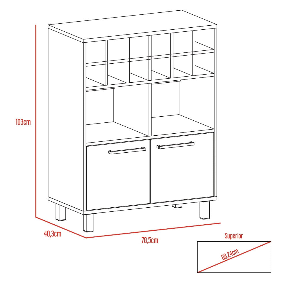 Mueble Bar Kaia Rta Wengue + Miel N/A