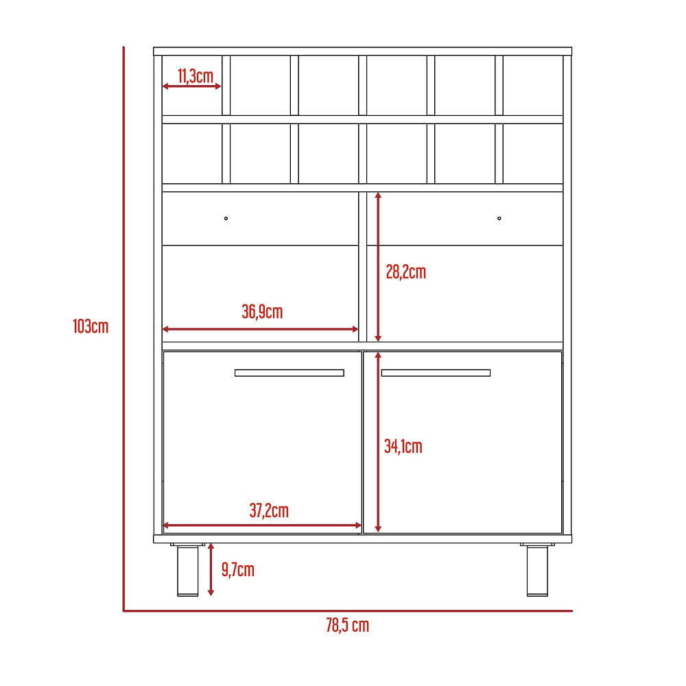 Mueble Bar Kaia Rta Wengue + Miel N/A