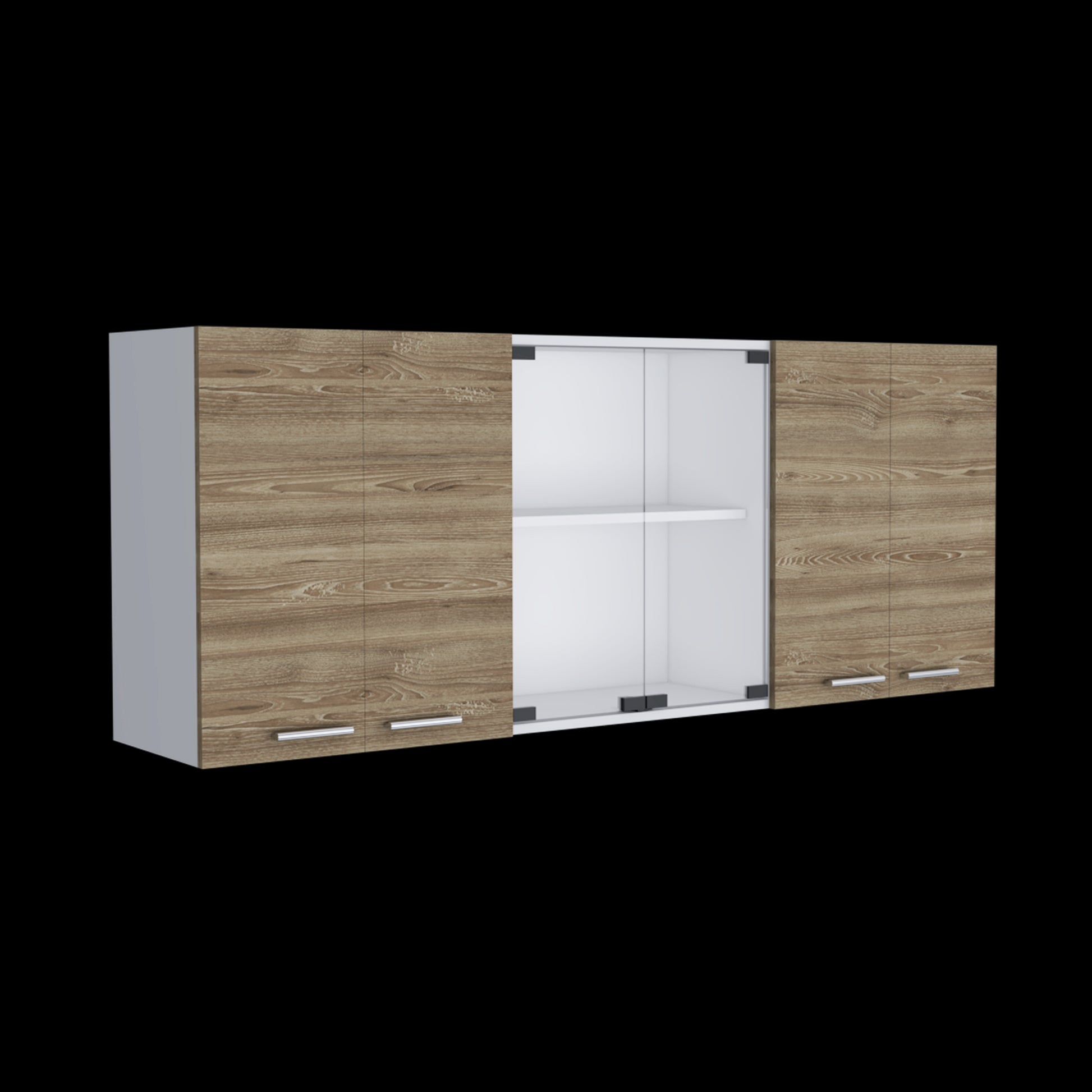 Gabinede De Cocina Superior 150 Vidrio Rta Blanco + Miel