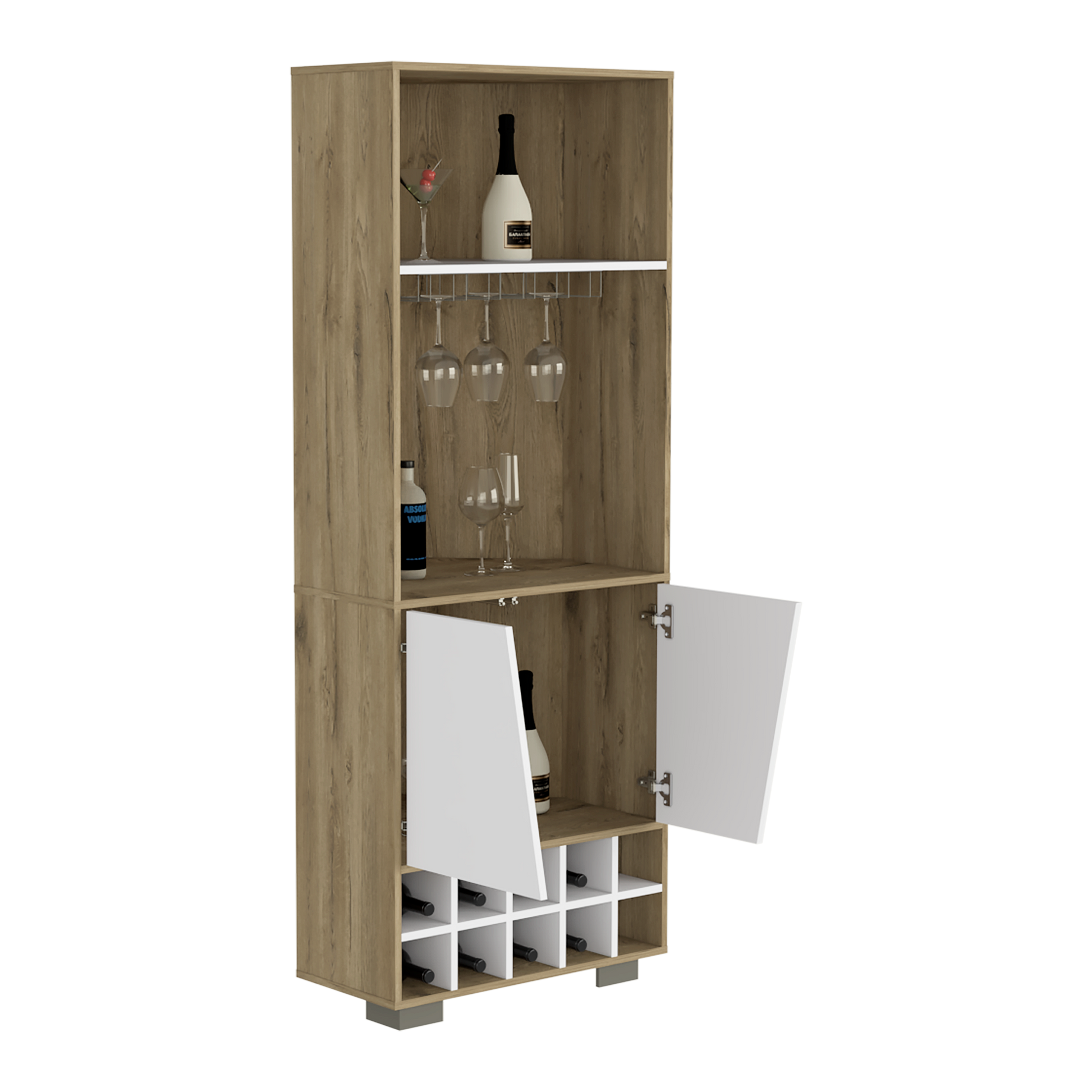 Bar Esquinero Fraktal Rta Macadamia + Blanco