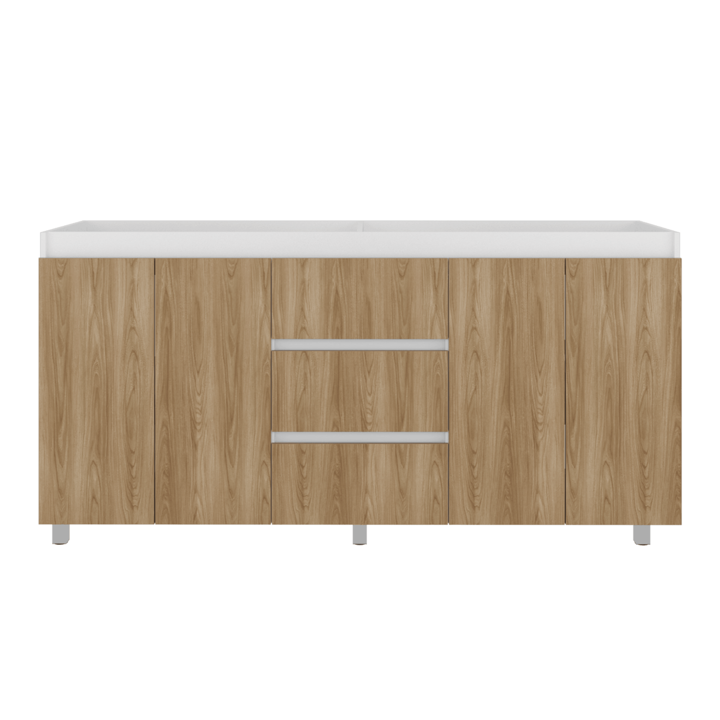 Mueble Inferior Cocina 180 Boreal 89X179X49 Rta Blanco Mqz Fresno Eu