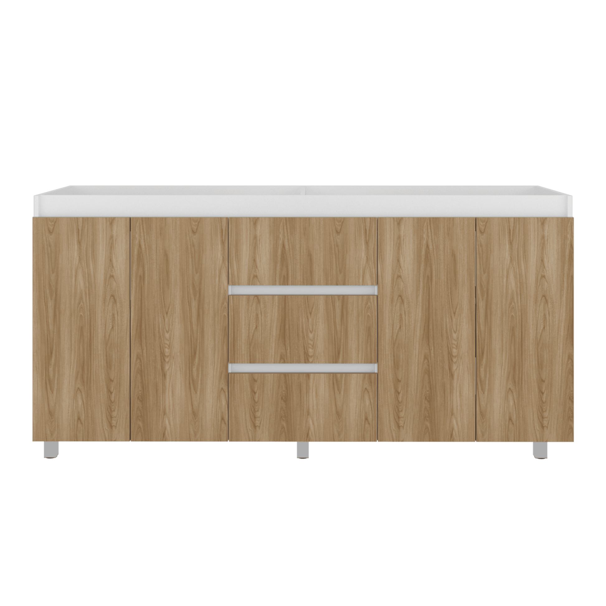 Mueble Inferior Cocina 180 Boreal 89X179X49 Rta Blanco Mqz Fresno Eu