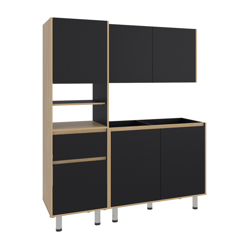 Cocina Dali Para Mesón Derecho 180X150X50 Rta Fresno Wengue