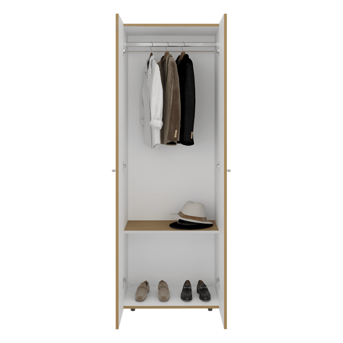Closet 2 Puertas E1 Tuhogar 170X60X40 Rta  Fresno Blanco N/A