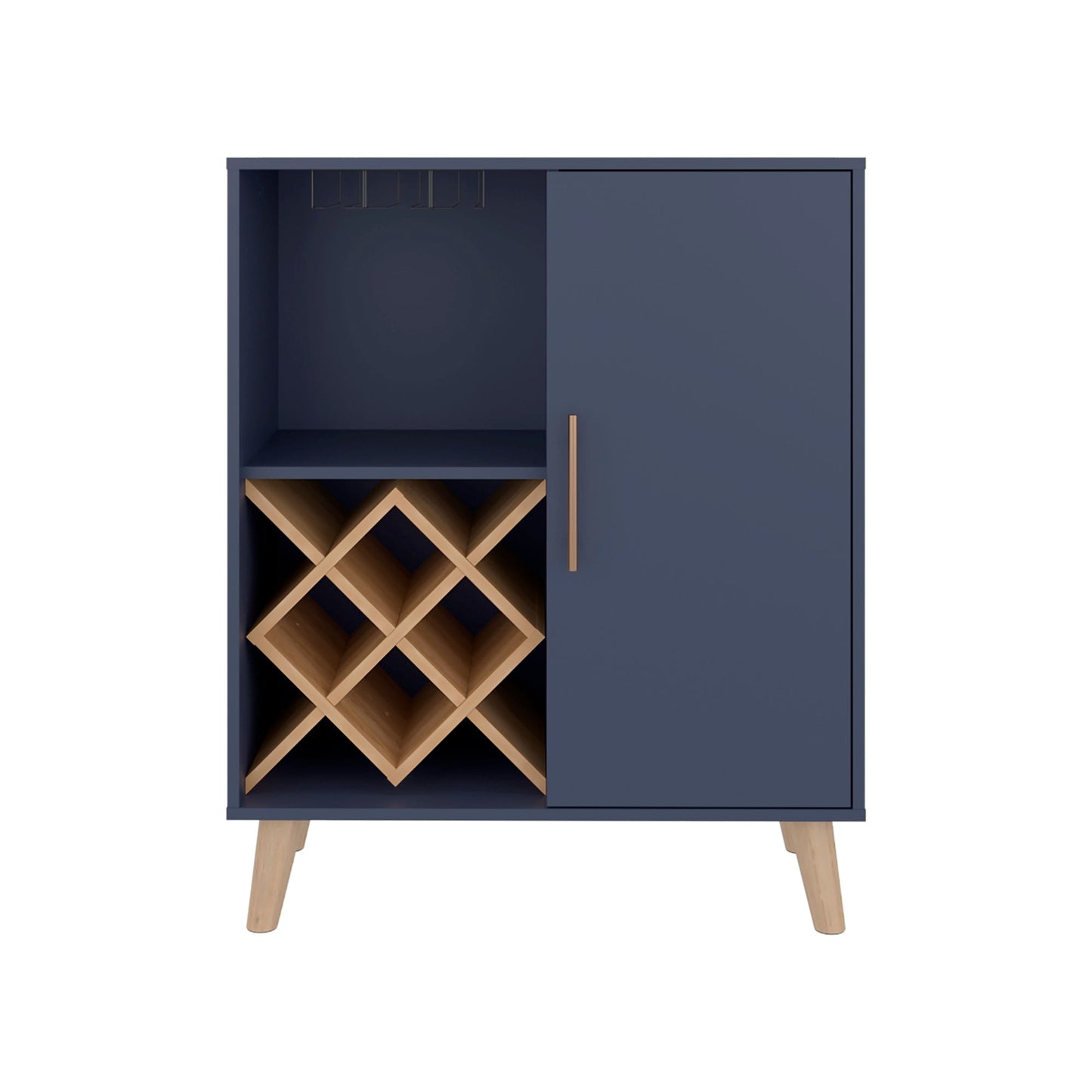 Mueble Bar Baja Cueva 98X80X38 Azul Fresno Zf