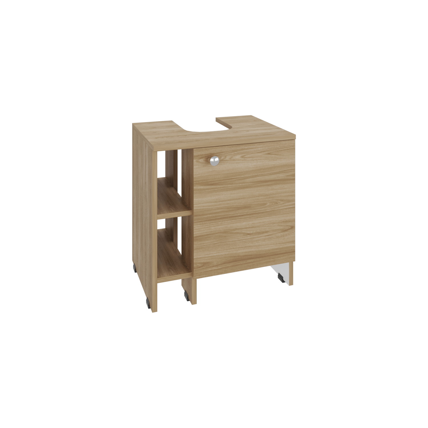 Mueble Basic Para Lavamanos 50,5X47X37,4 Rta Fresno Europeo/Blanco Mqz