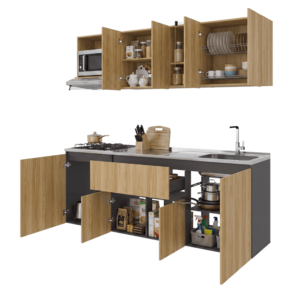 Cocina Amantia Derecha 208X212X52 Rta Fresno Eu