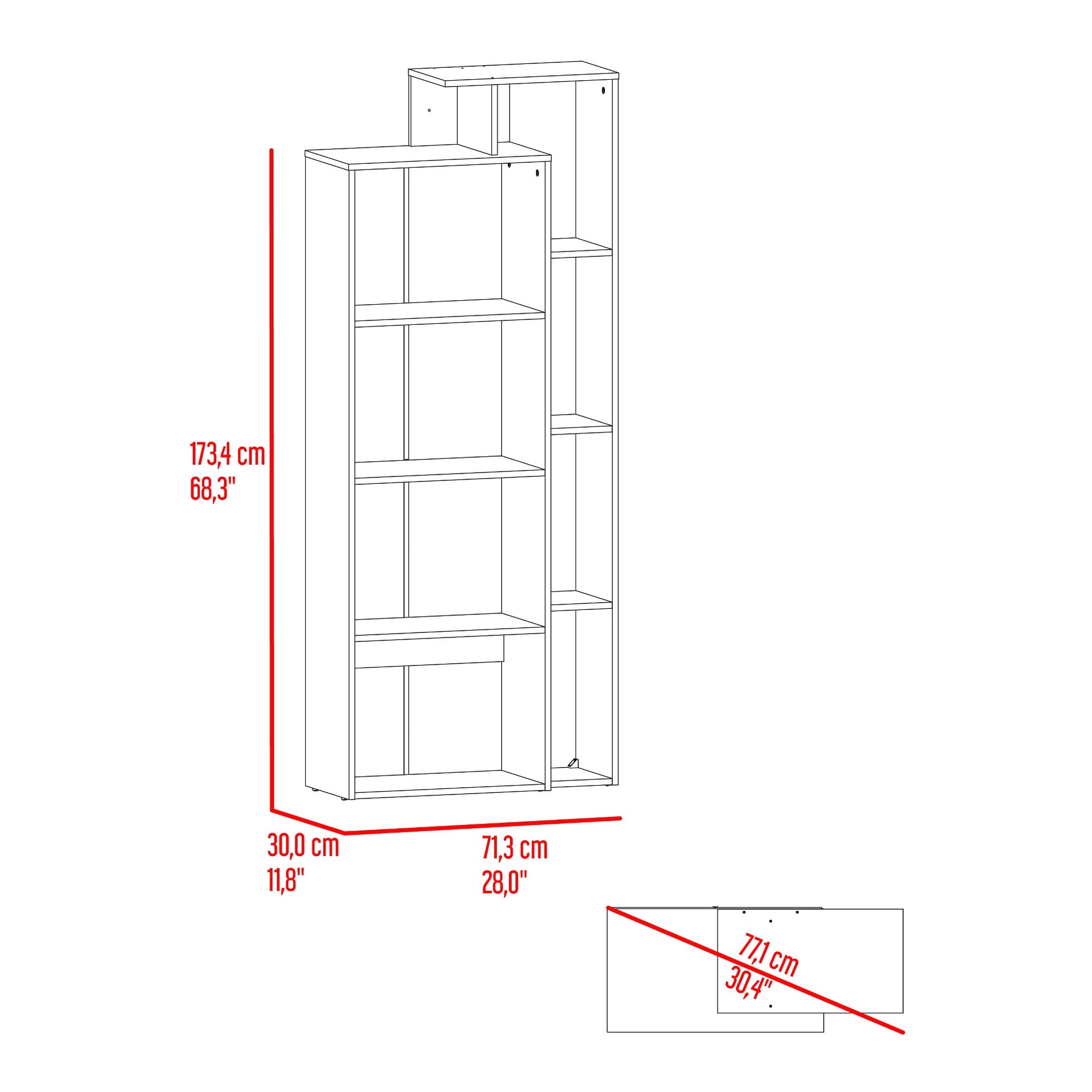 Biblioteca Sully 173X71X30 Rta Cartagena Blanco