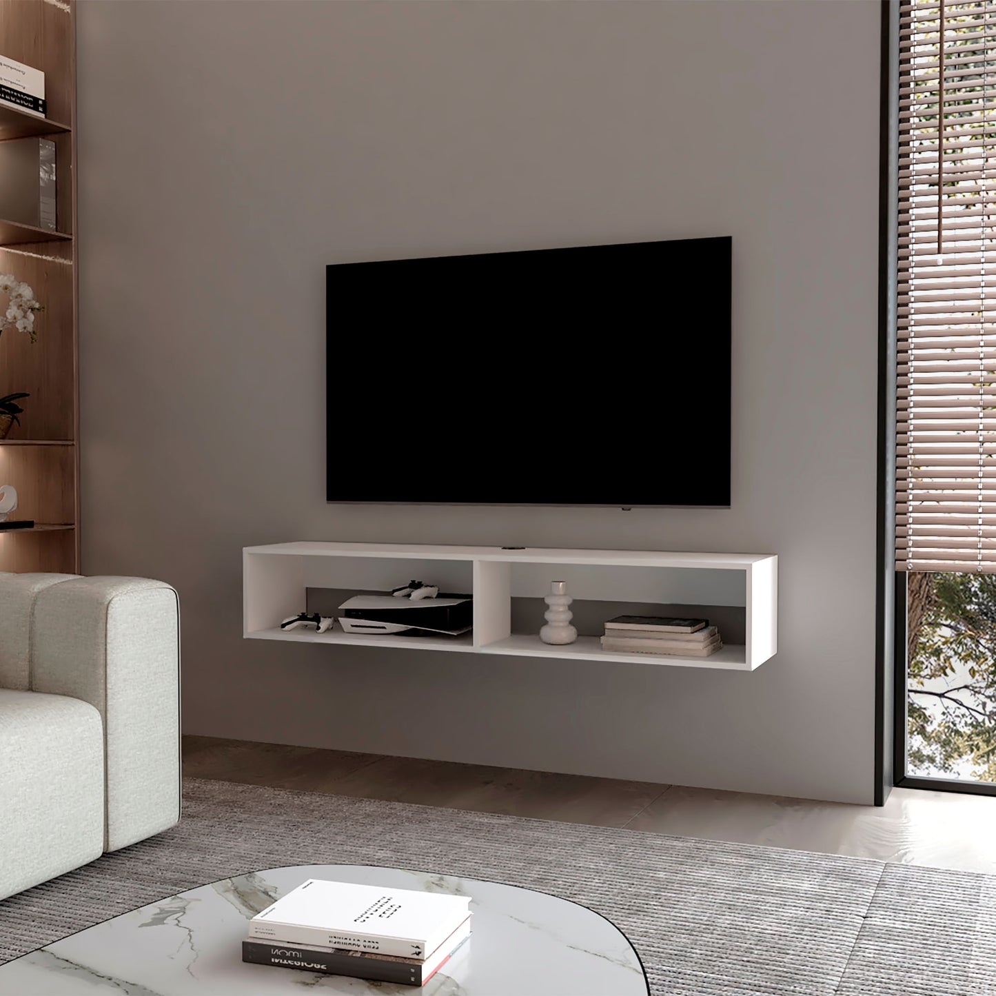Rack Tv Flotante 26X150X32 Rta Blanco Zf
