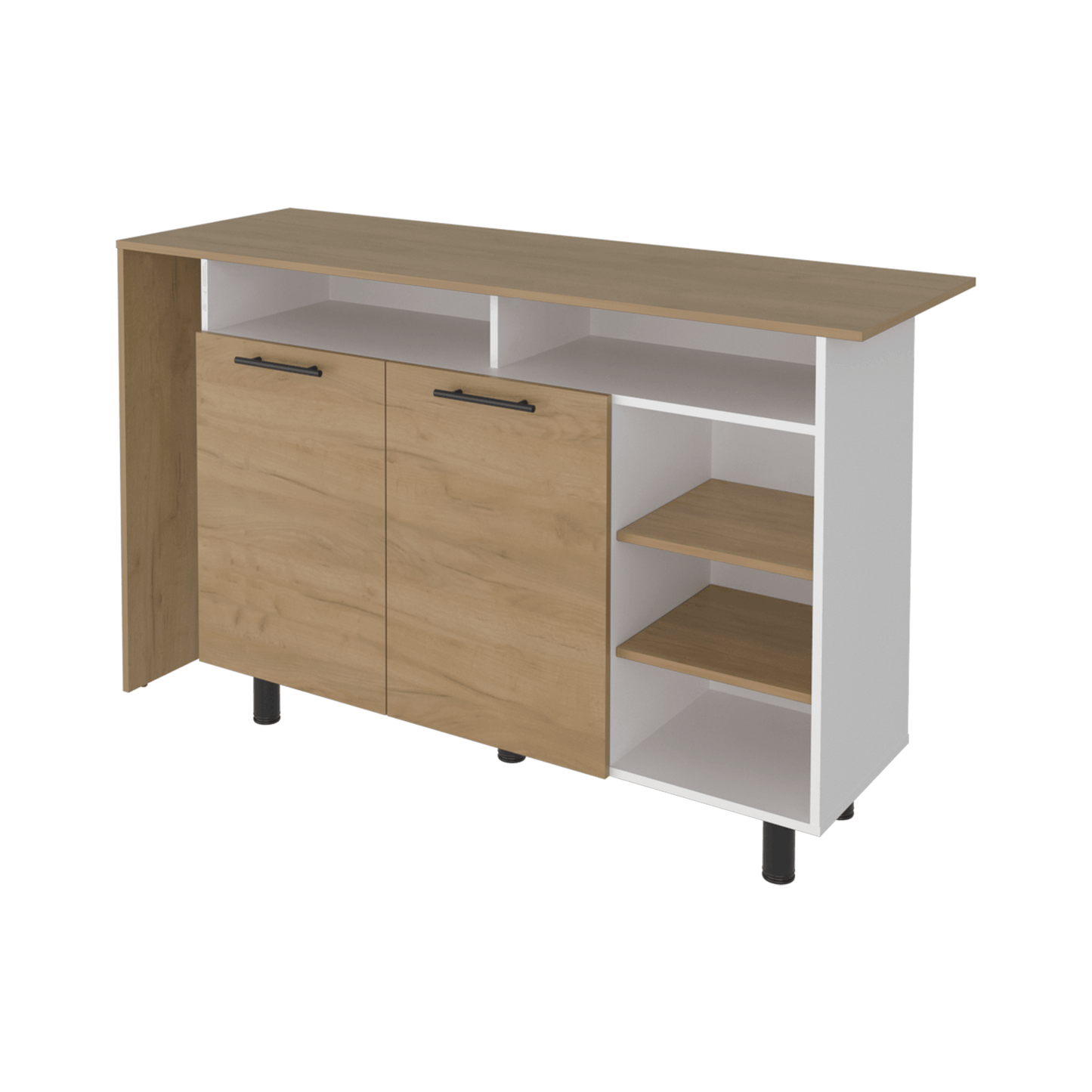 Isla De Cocina Corcega 89X150X52 Rta Fresno Blanco Zf