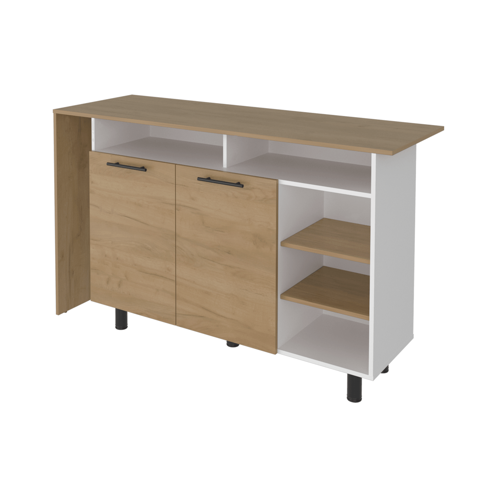 Isla De Cocina Corcega 89X150X52 Rta Fresno Blanco Zf