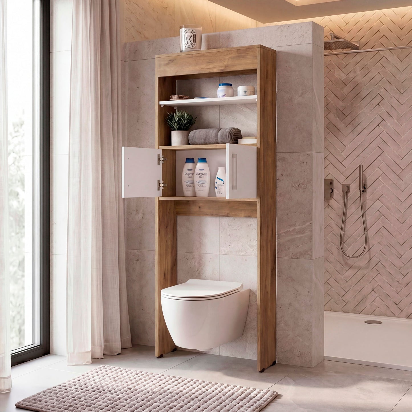 Optimizador De Baño Bath Bi Color 160X62X20 Rta Fresno Blanco Zf