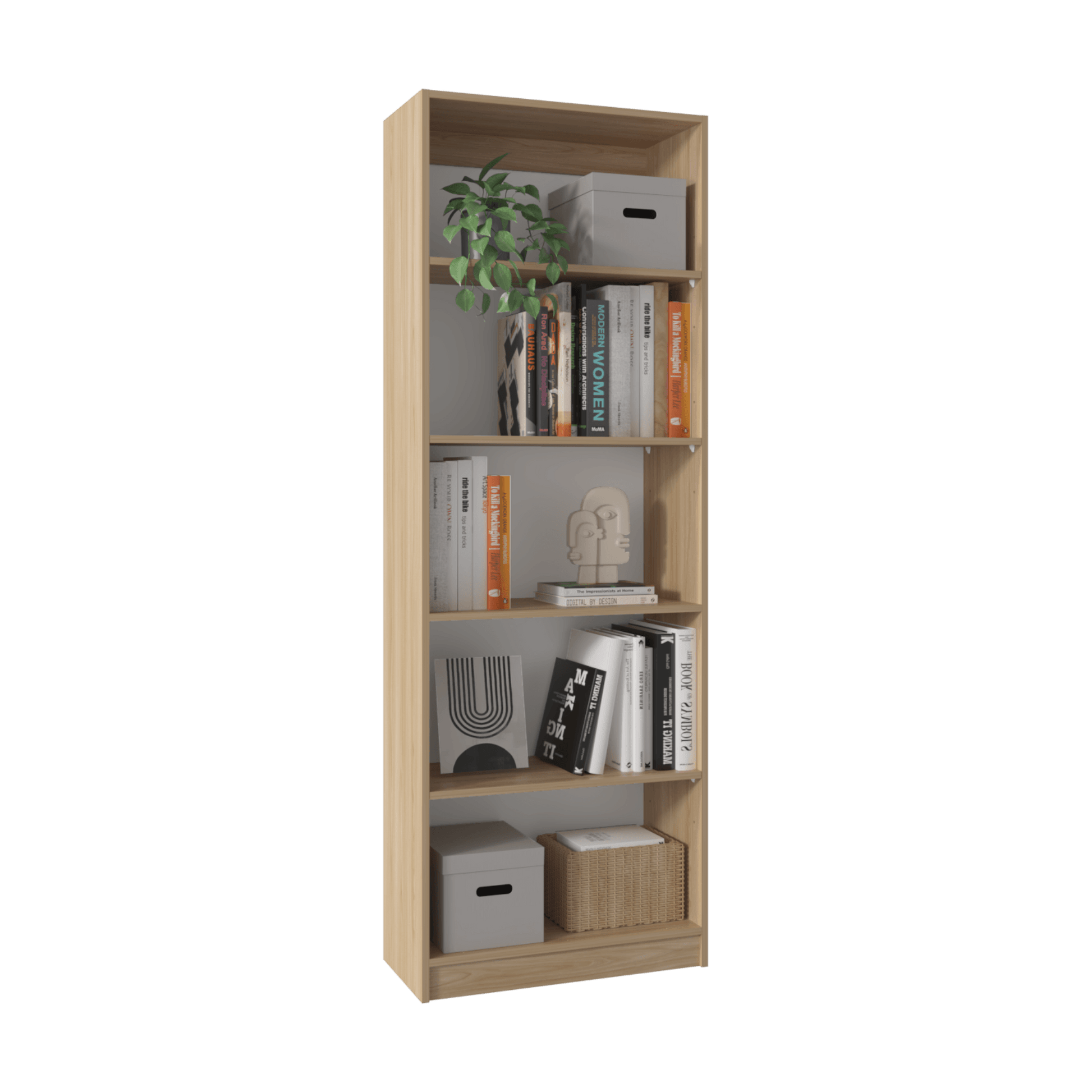 Estante Home 180X62X29 Rta Fresno Eu Blanco Mqz