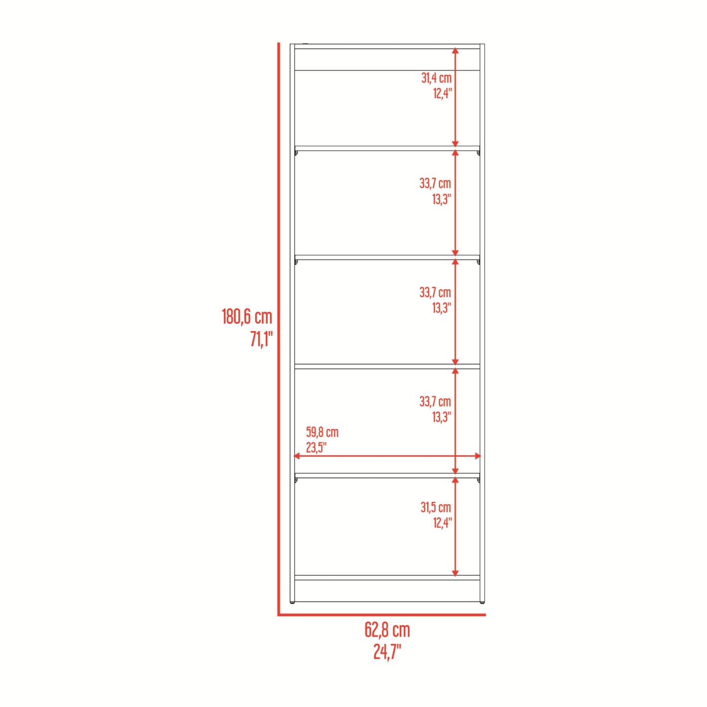 Estante Home E3 180X62X29 Rta Wengue Milan