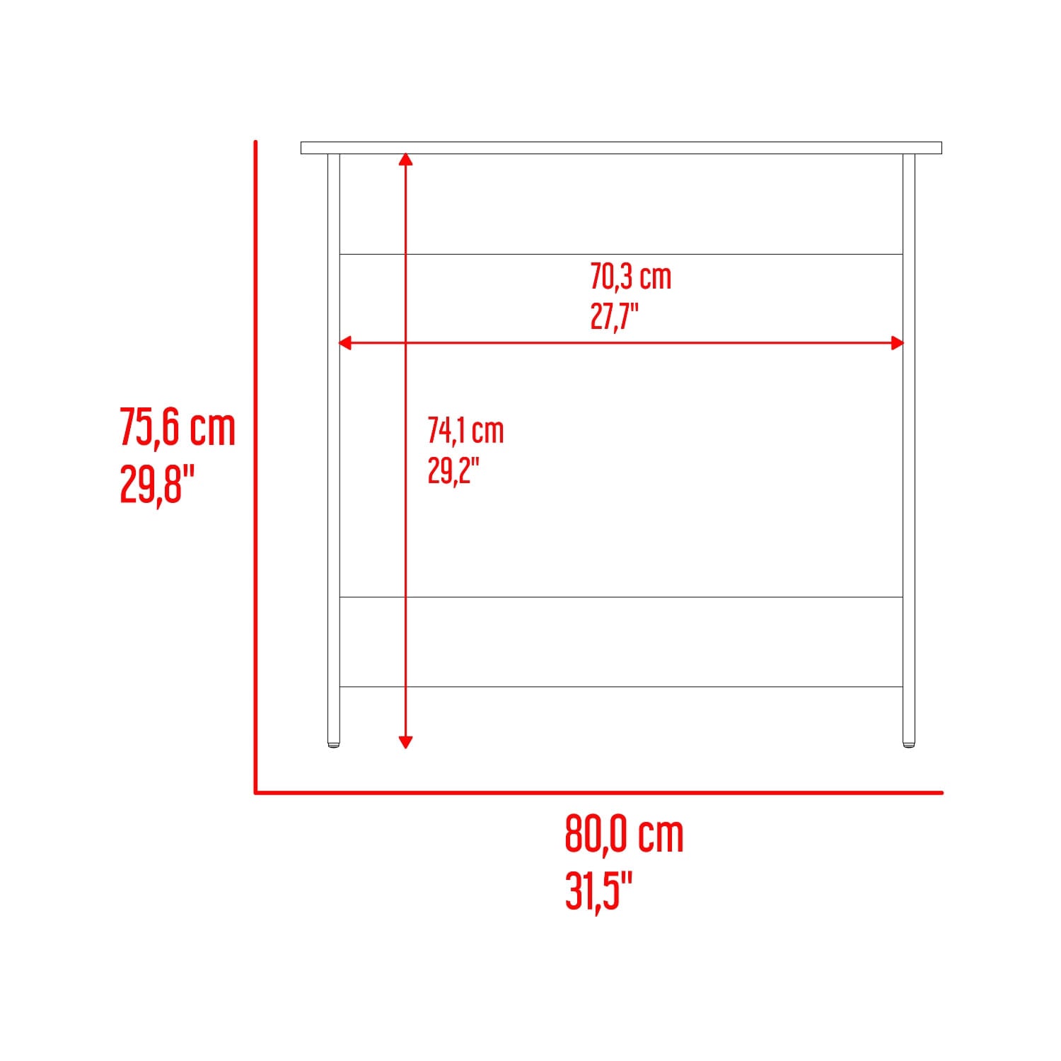 Escritorio Ben Eco 75X80X39 Rta Fresno Blanco