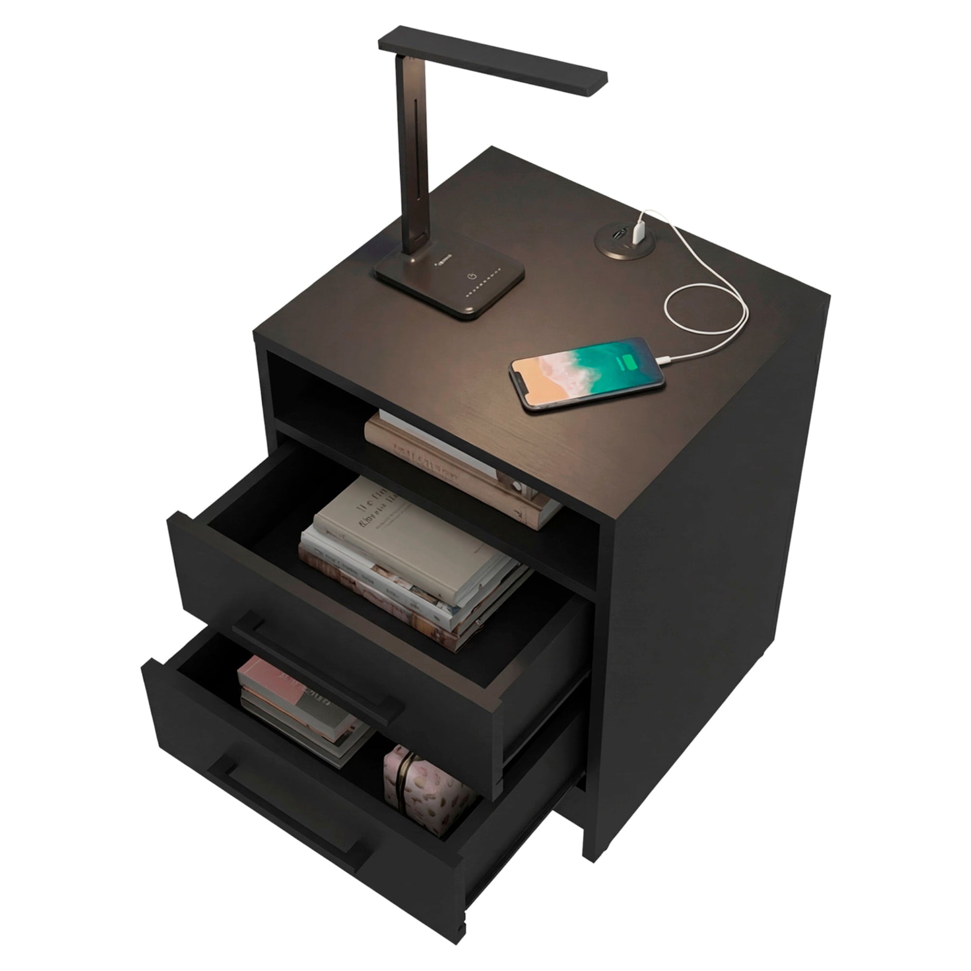Mesa De Noche Eter Usb 50X40X37 Rta Wengue