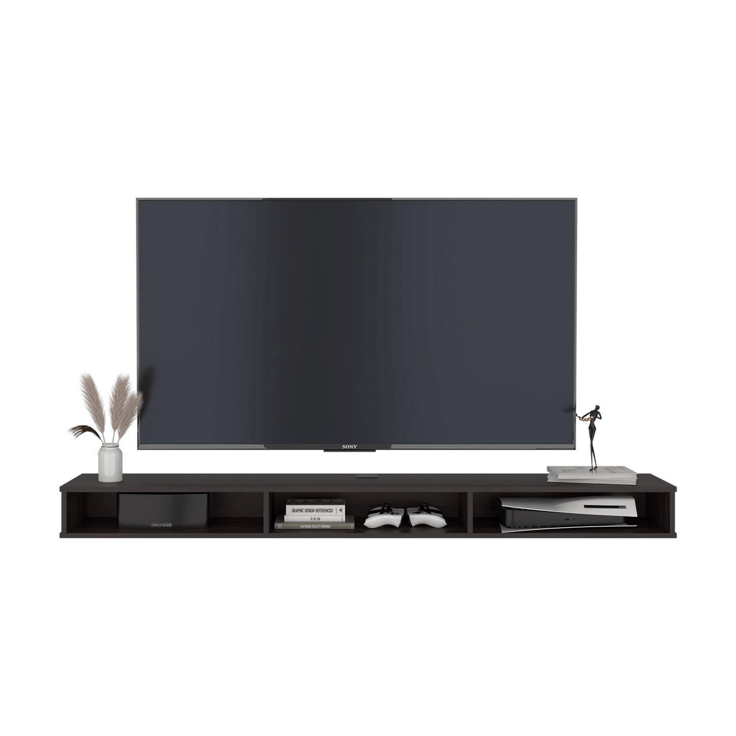 Rack De Tv Flotante  Luft 15X180X28 Rta Nogal Zf