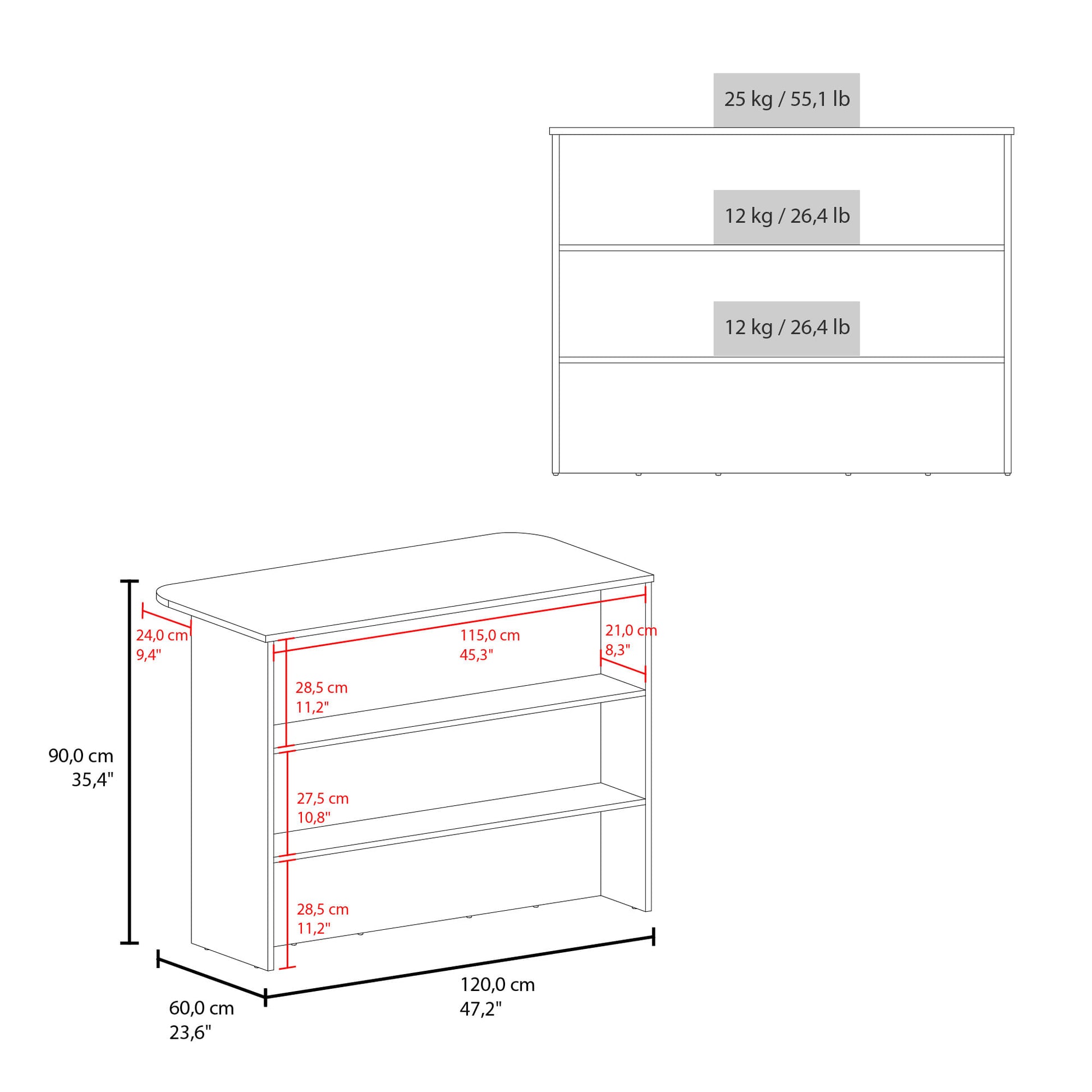 Isla De Cocina Fendi 90X120X60 Rta Blanco Wengue Zf