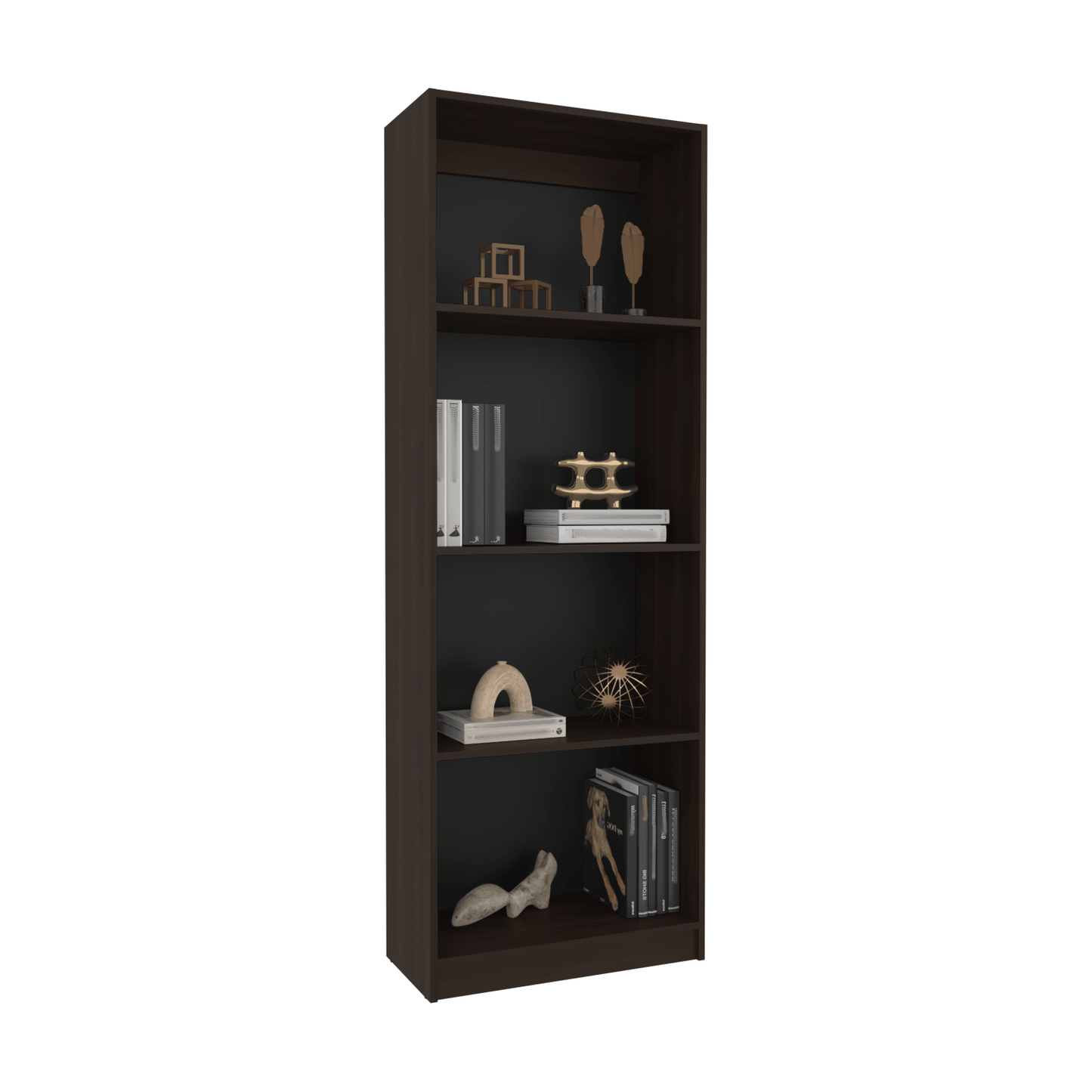 Estante Home E1 4 Espacios 180 X 62 Rta Nogal Europeo Zf