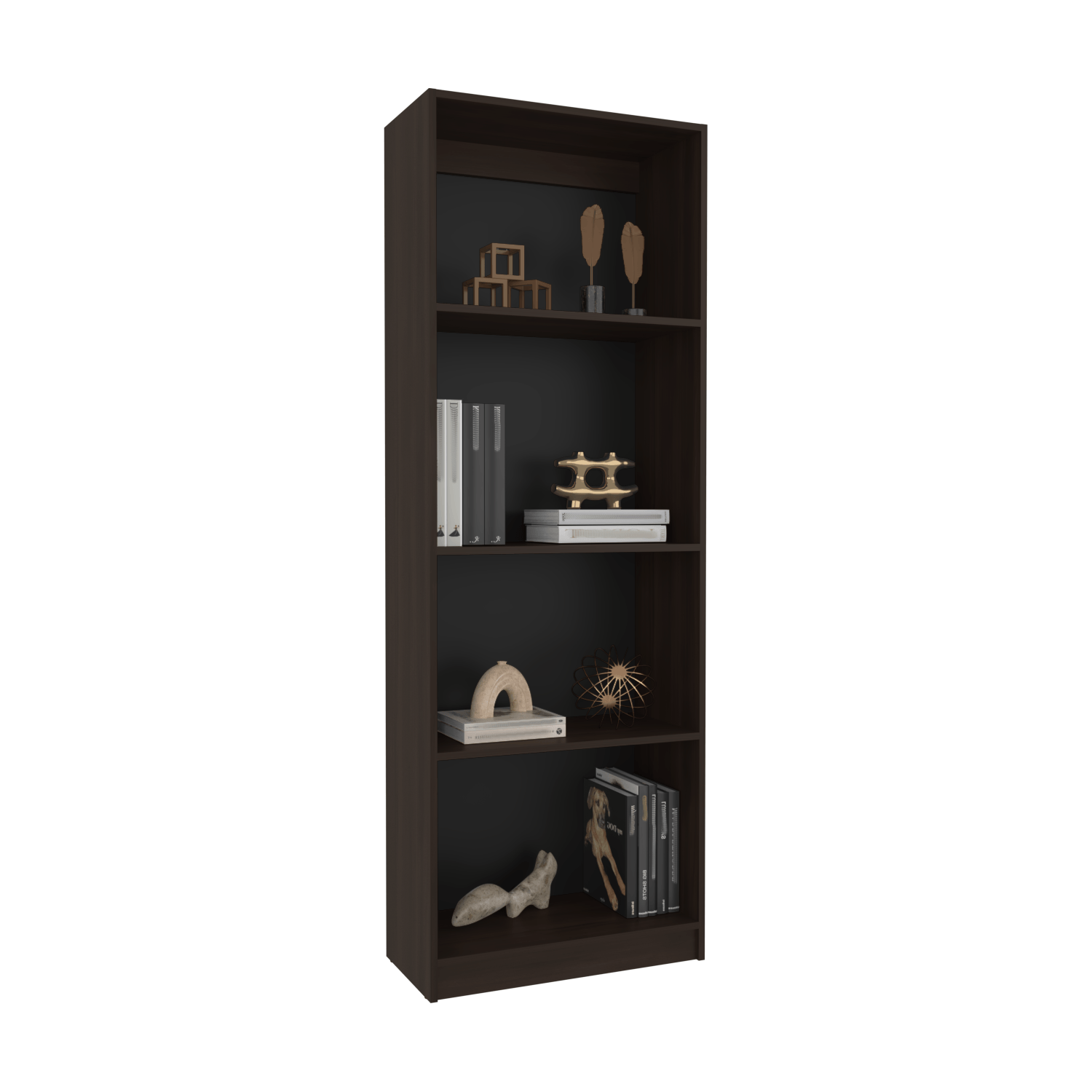 Estante Home E1 4 Espacios 180 X 62 Rta Nogal Europeo Zf