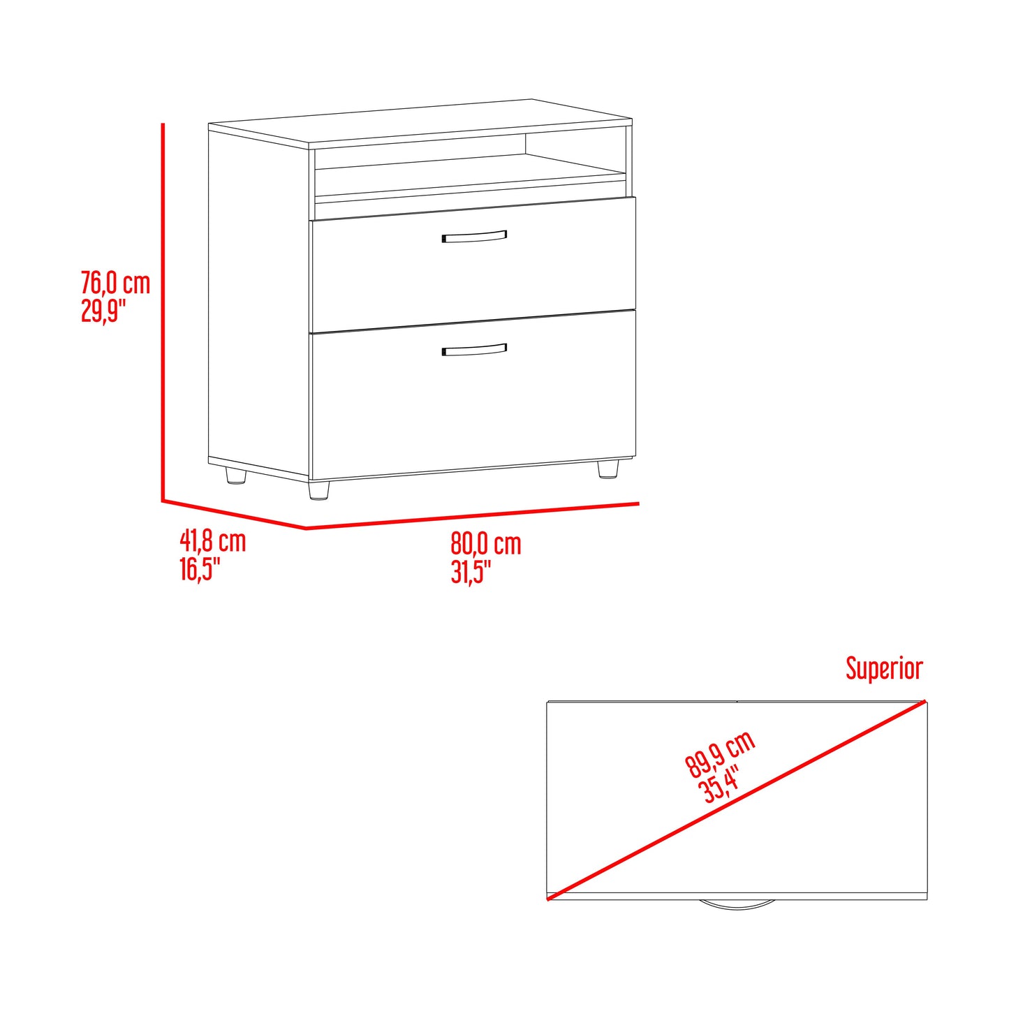 Cajonera Barilo 76X80X41 Rta Fresno Eu Wengue