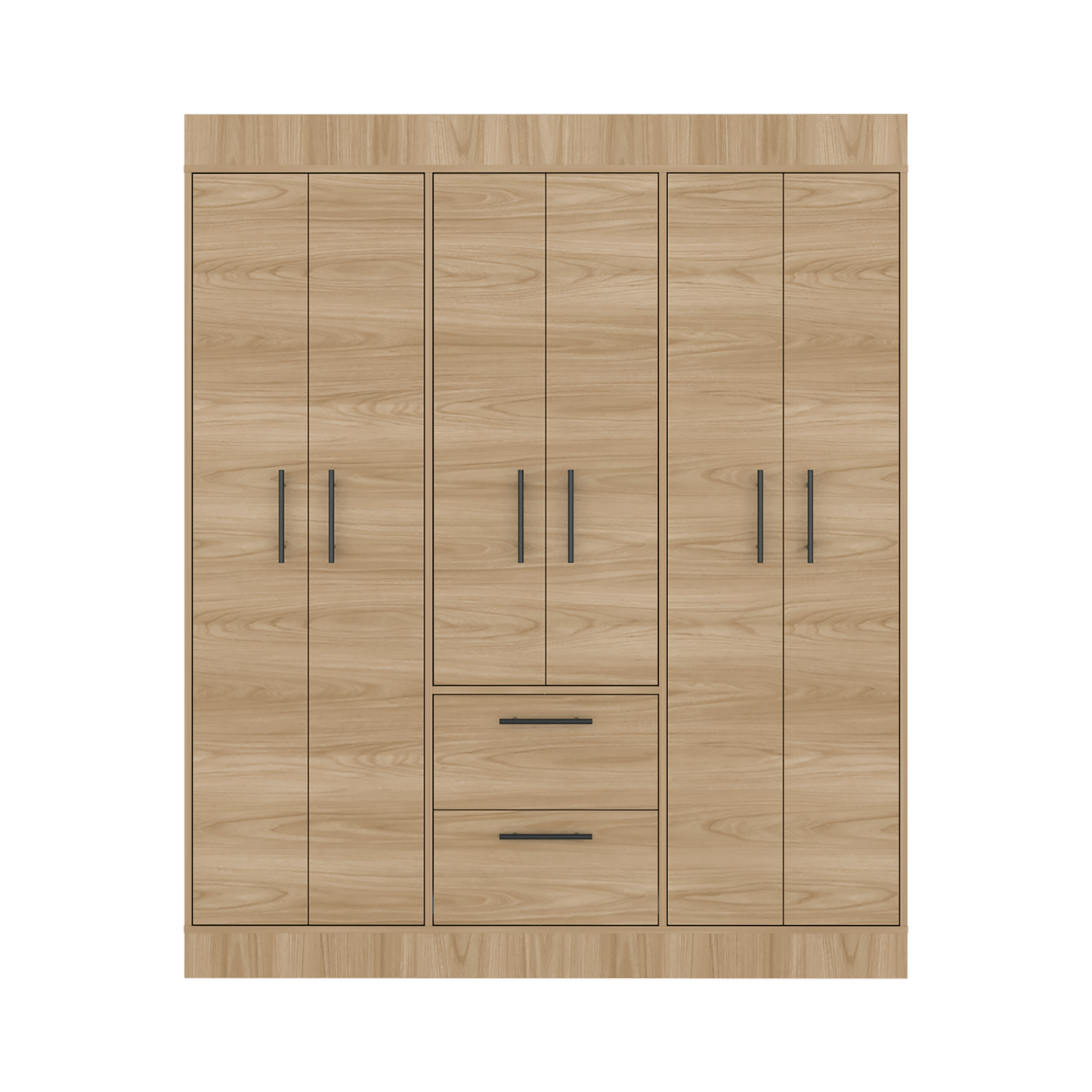 Closet 150 Vm 6 Puertas 2 Cajones 177X150X50Rta Fresno Eu Wengue