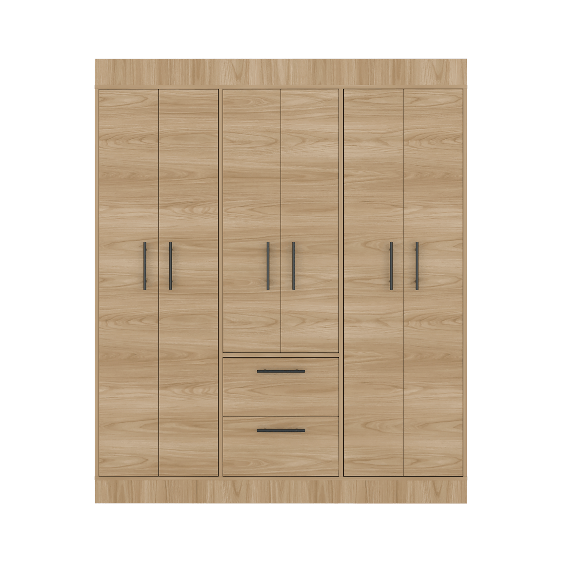 Closet 150 Vm 6 Puertas 2 Cajones 177X150X50Rta Fresno Eu Wengue