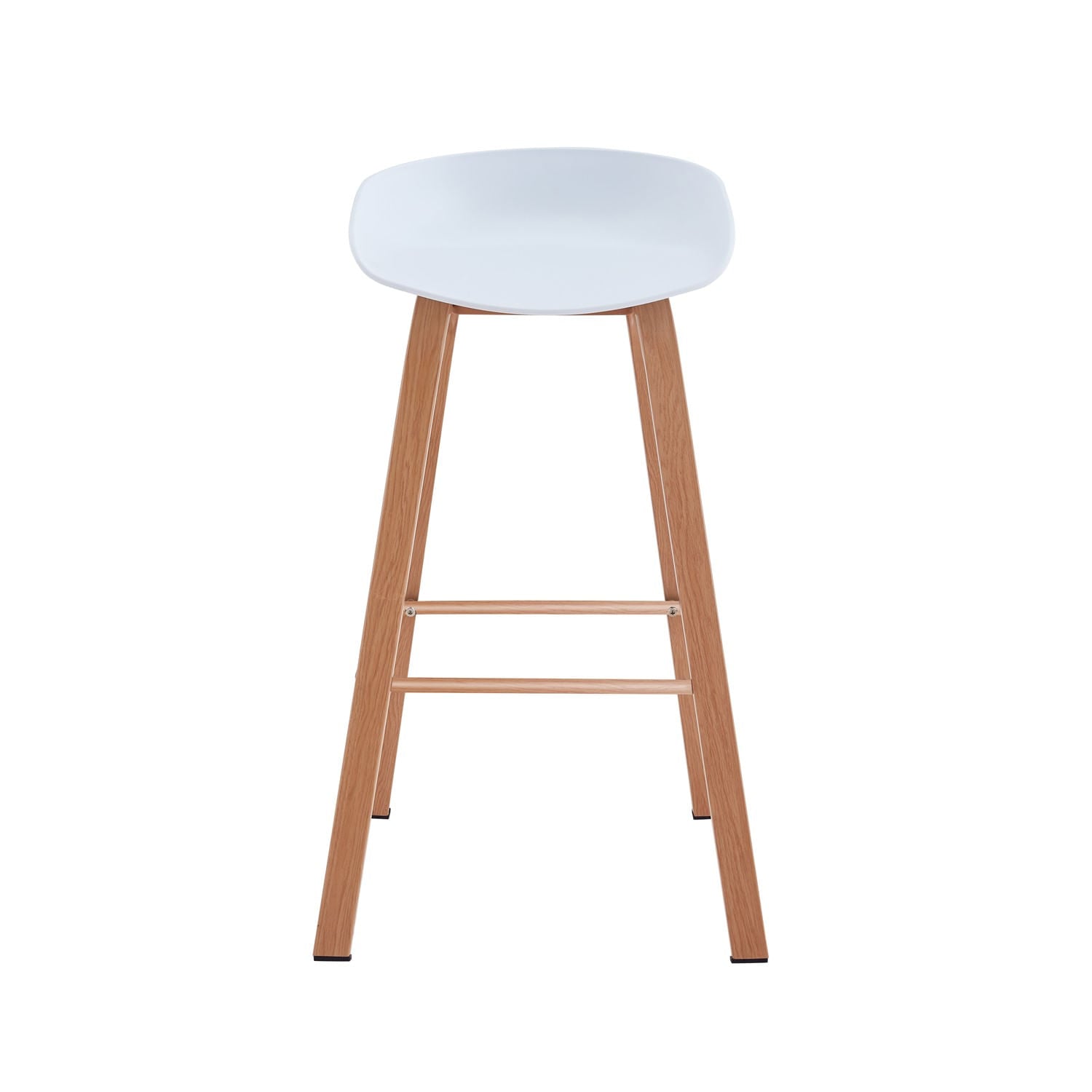 Set X2 Banco De Bar B-47 - Bm-Wb02 Rta 86X54X47 Blanco-Café Claro