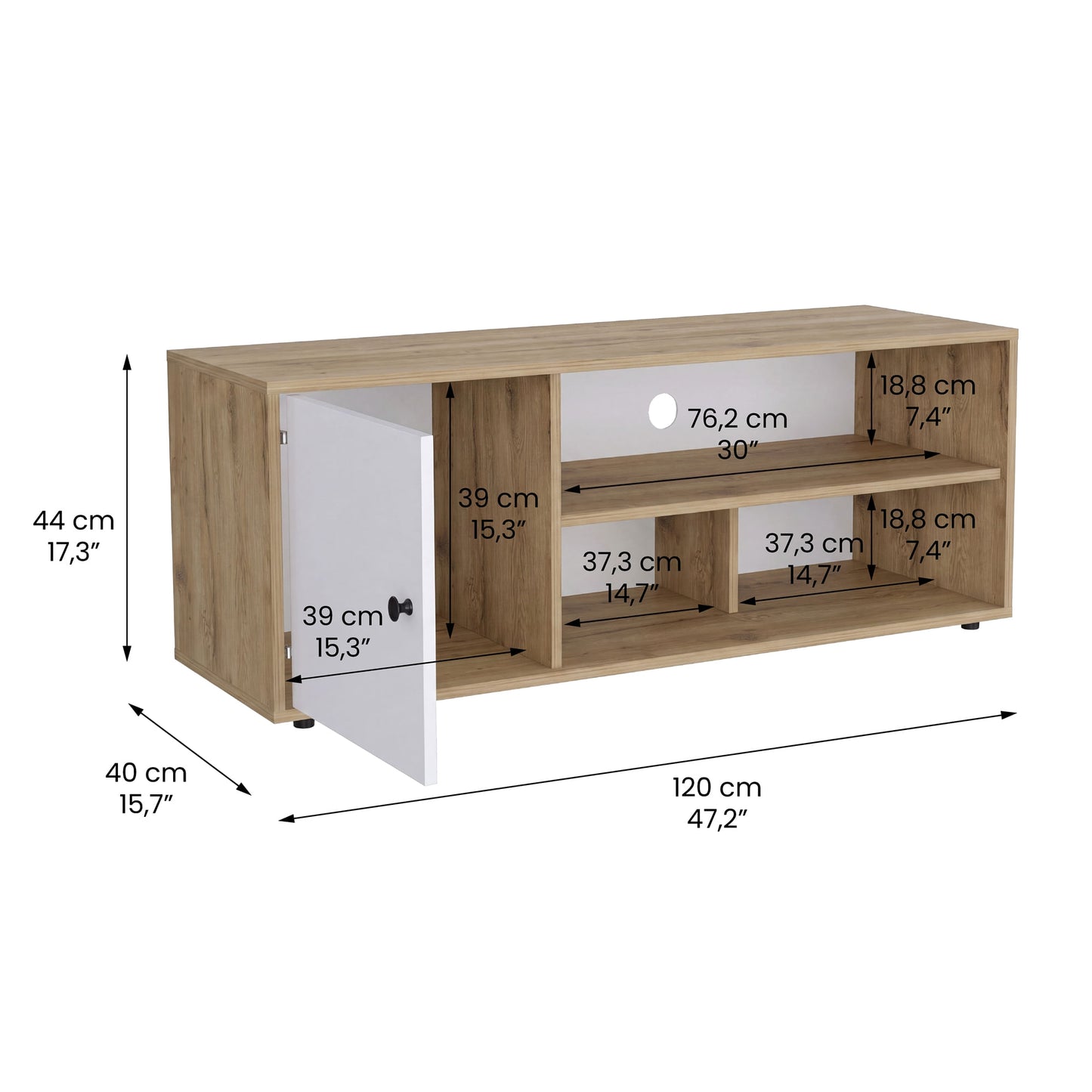 Rack De Tv 55'' Noah Rta Macadamia Blanco