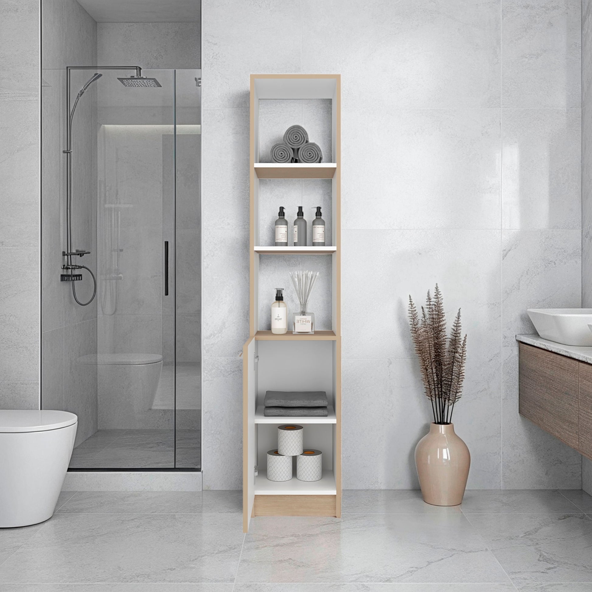 Mueble Auxiliar De Baño Bath 162X33X26 Rta Cartagena Blanco Zf