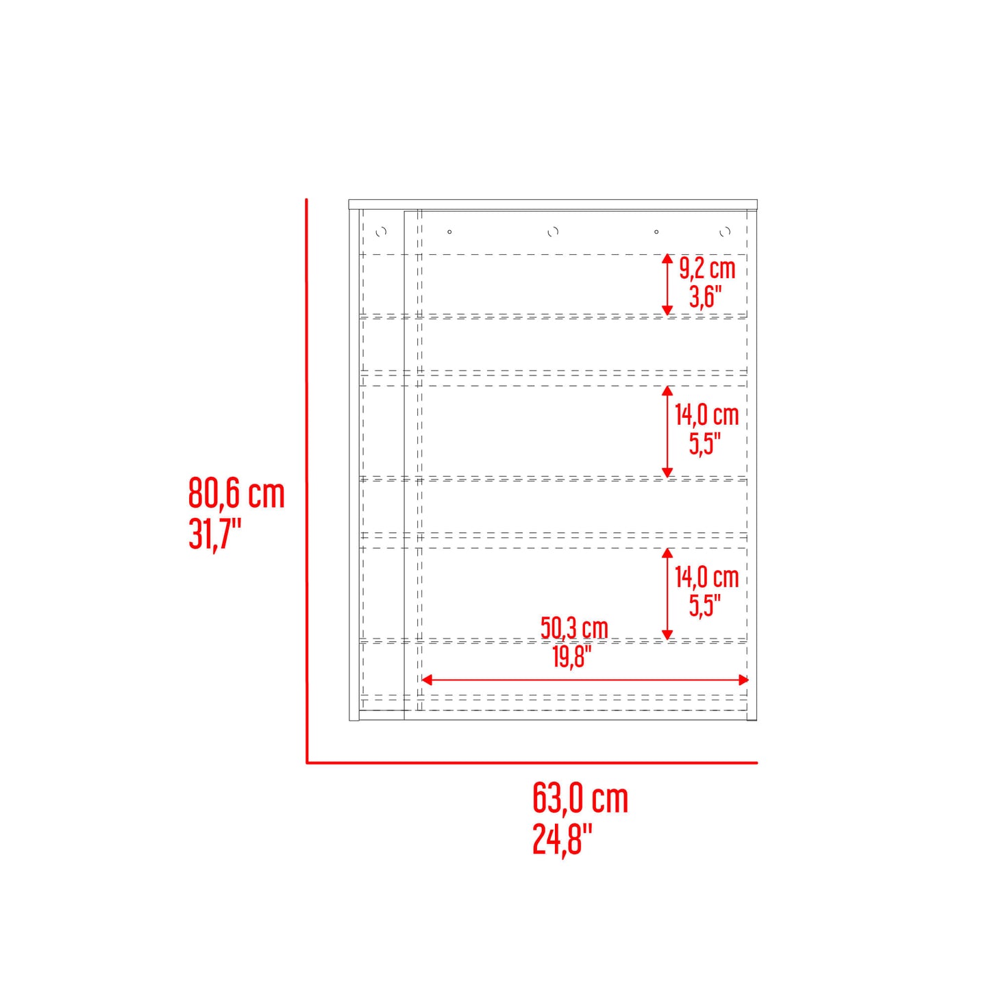 Zapatero Dassel 80X63X22 Rta Blanco Fresno Eu