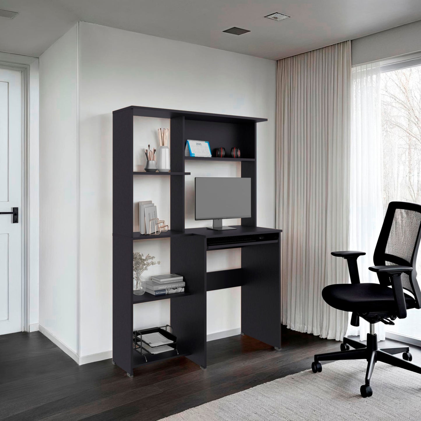 Centro De Computo Con Biblioteca Alden Eco 150X100X40 Rta Wengue