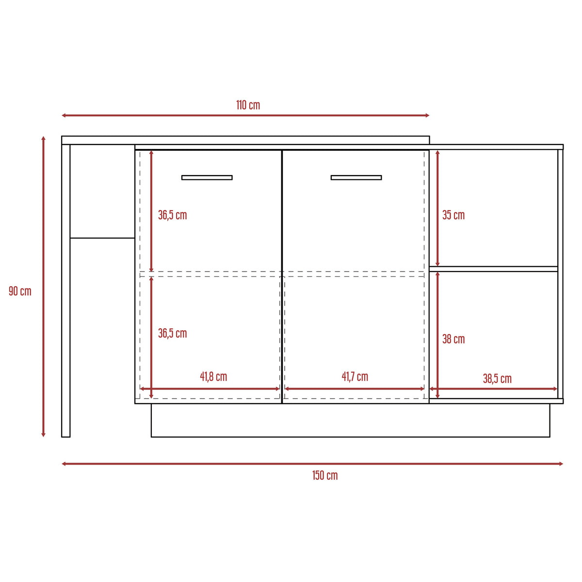 Isla De Cocina Sicilia 90X150 Rta Wengue Duna N/A