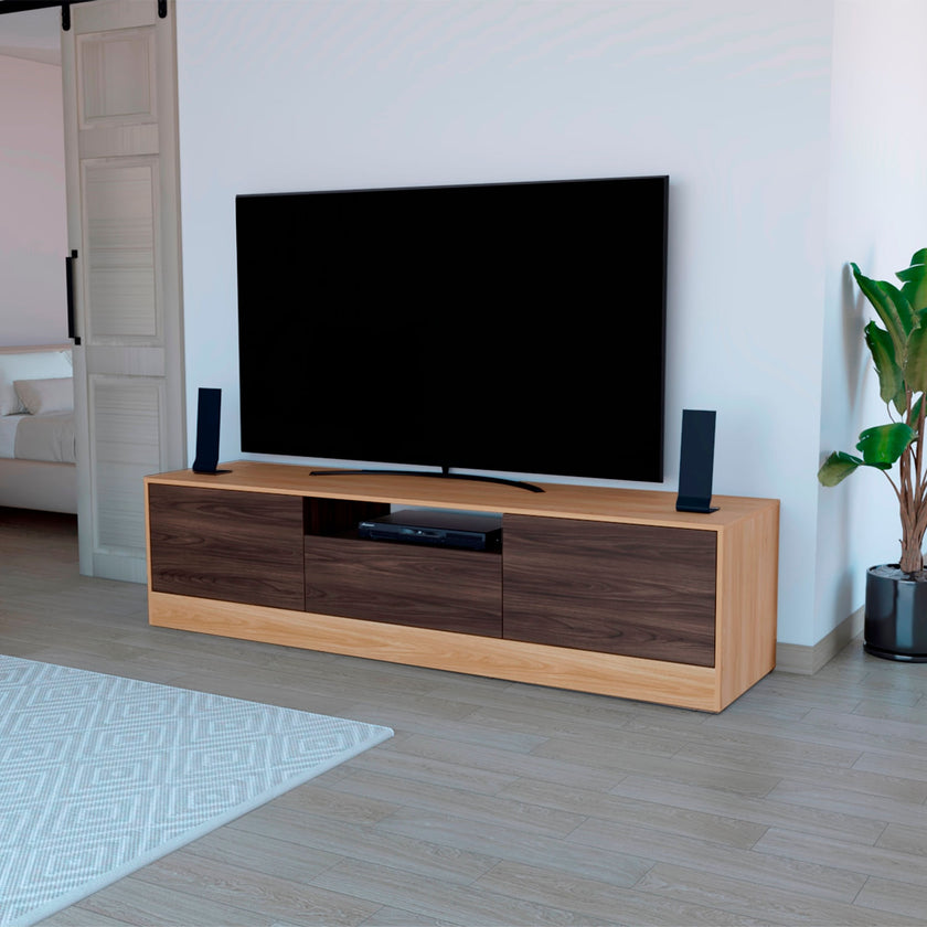 Rack Para Tv Niles 75" 506X200X50 Rta Fresno Nogal