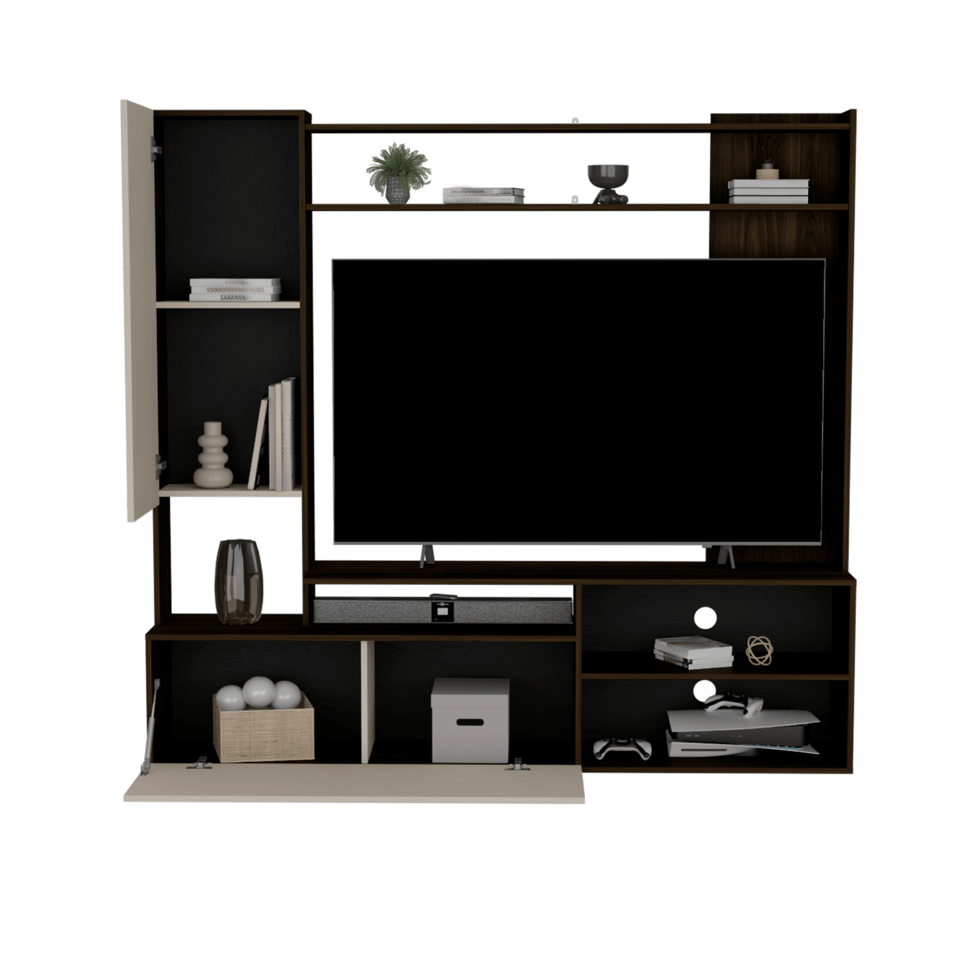 Rack Tv Nolic 167X178,6X35 Rta Capri+Nogal Europeo