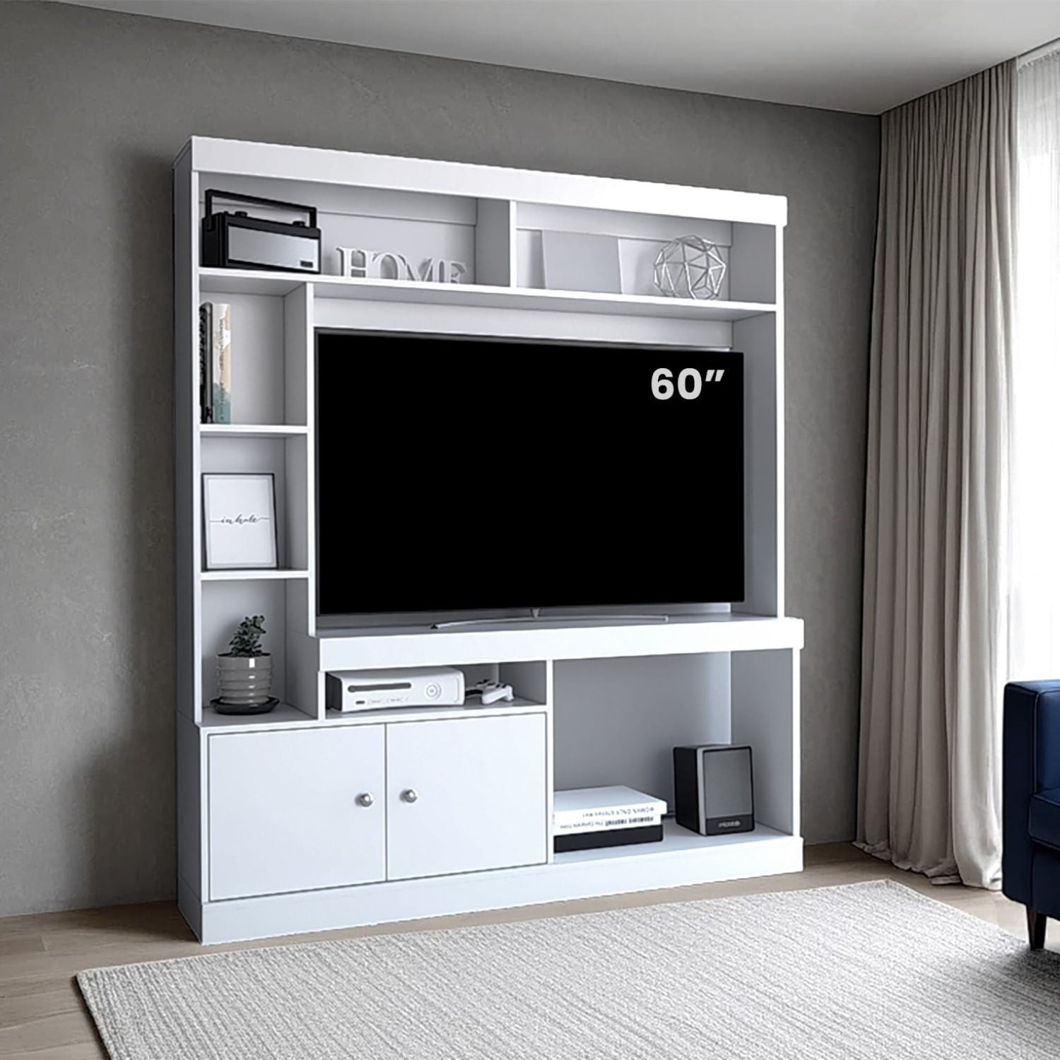Centro De Entretenimiento Dante Tv 55'' 180X180X30 Rta Blanco