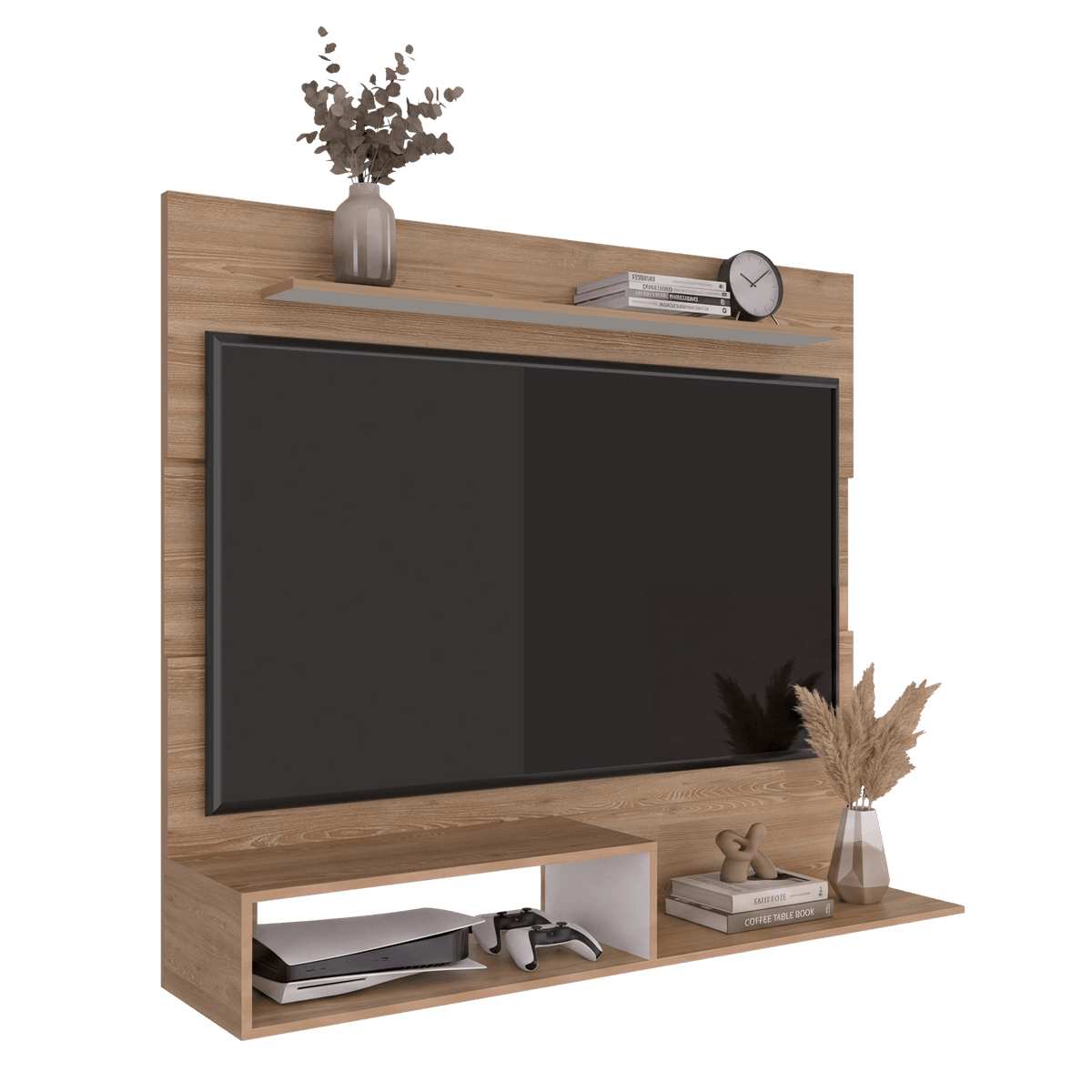 Panel Tv Beijing 120X140X31 Rta Miel Blanco Zf