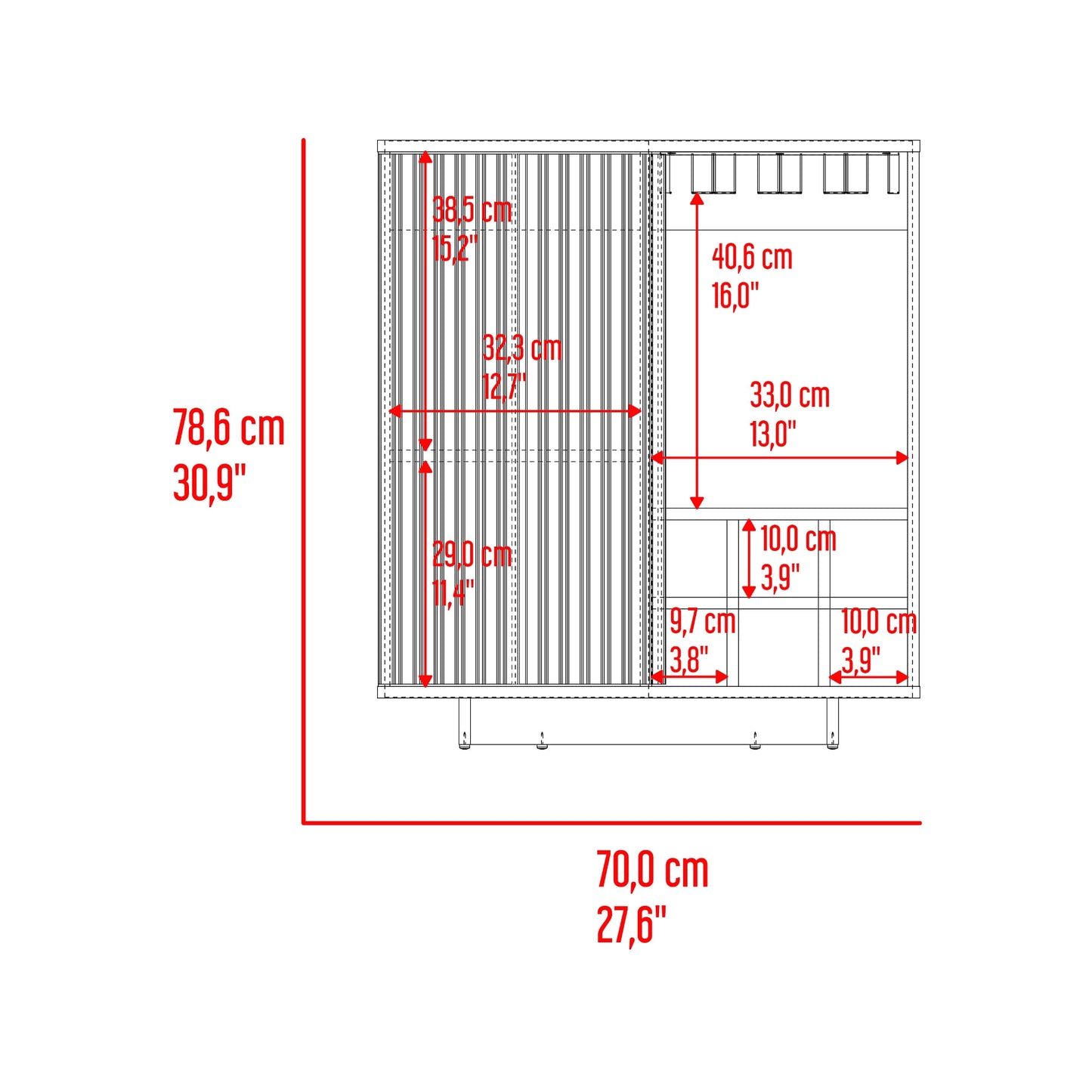 Bar Bowie 78X70X40 Rta Plomo