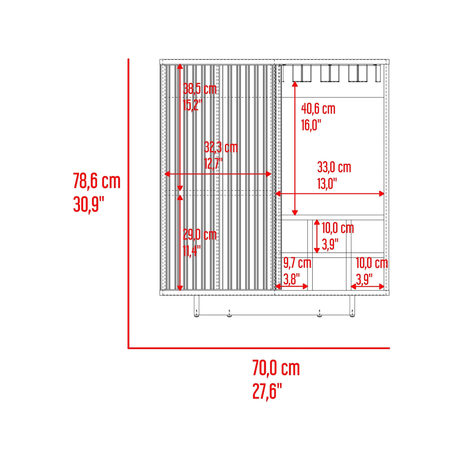 Bar Bowie 78X70X40 Rta Plomo