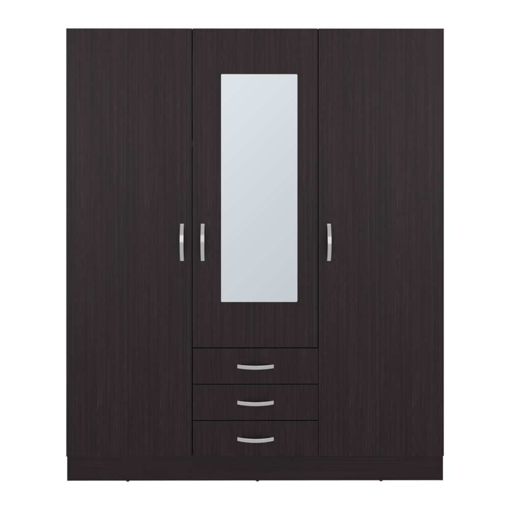 Armario 3P 3C Con Espejo 180X150X48 Rta Wengue Zf