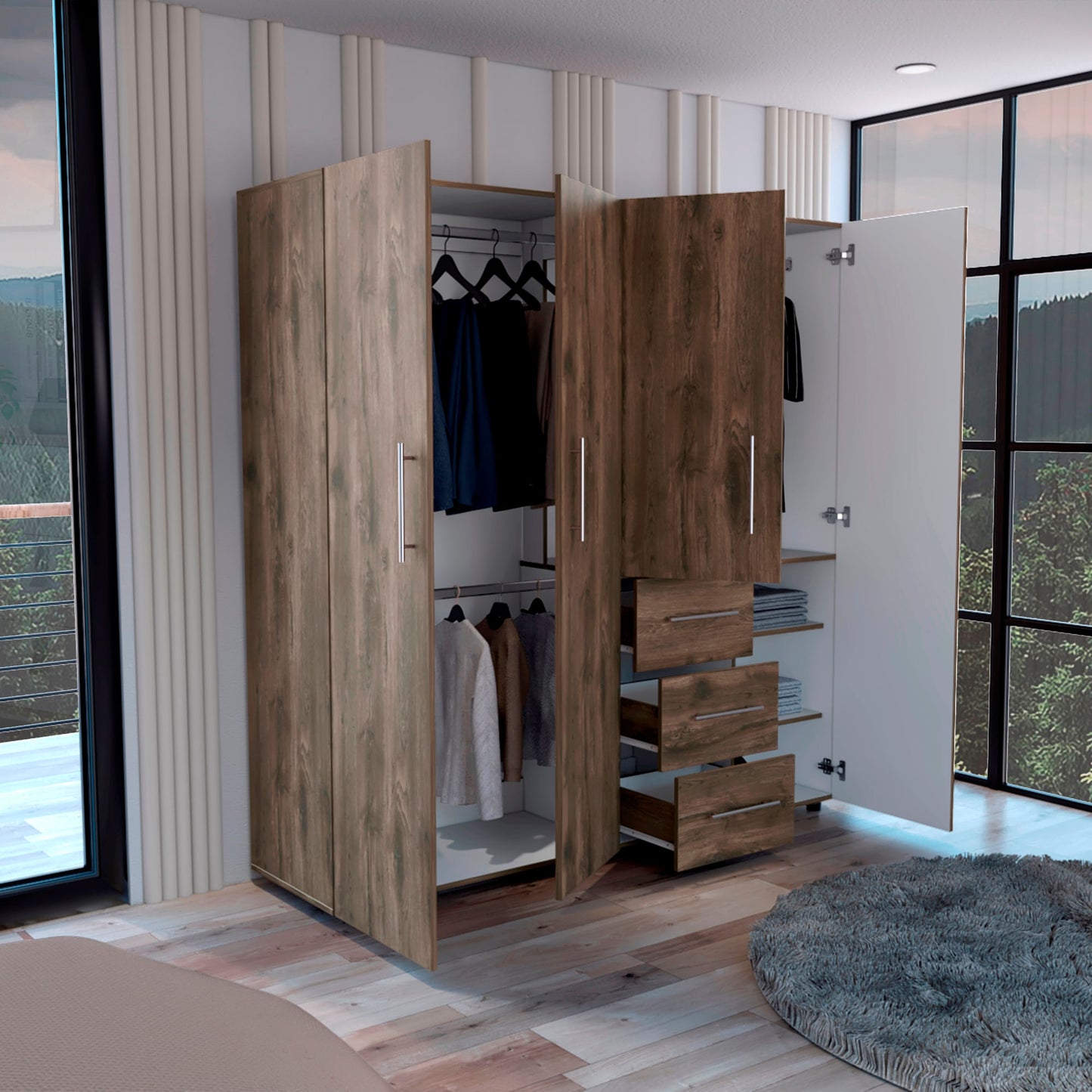 Closet Harlem Eco 184 X 181 X 50 Rta Bellota Blanco