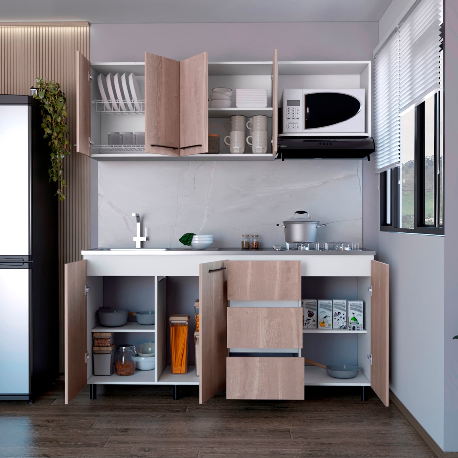 Cocina 180 Erie Rta Bardolino Blanco Meson Izq
