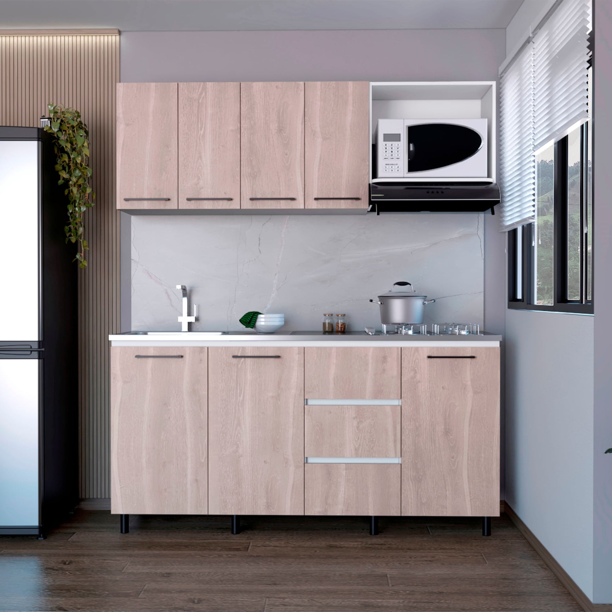 Cocina 180 Erie Rta Bardolino Blanco Meson Izq