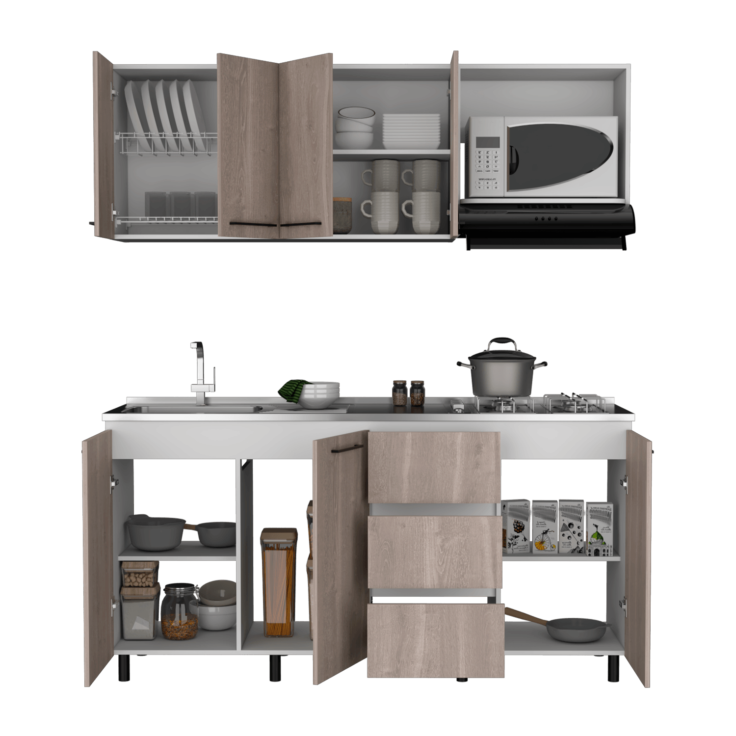 Cocina 180 Erie Rta Bardolino Blanco Meson Izq