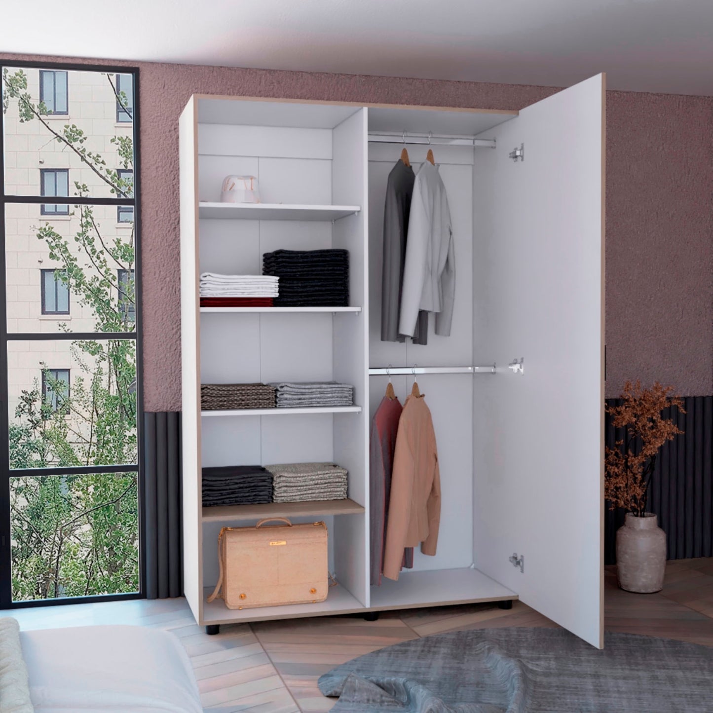 Closet Eco 184X120X46 Rta Bardolino Blanco Mqz