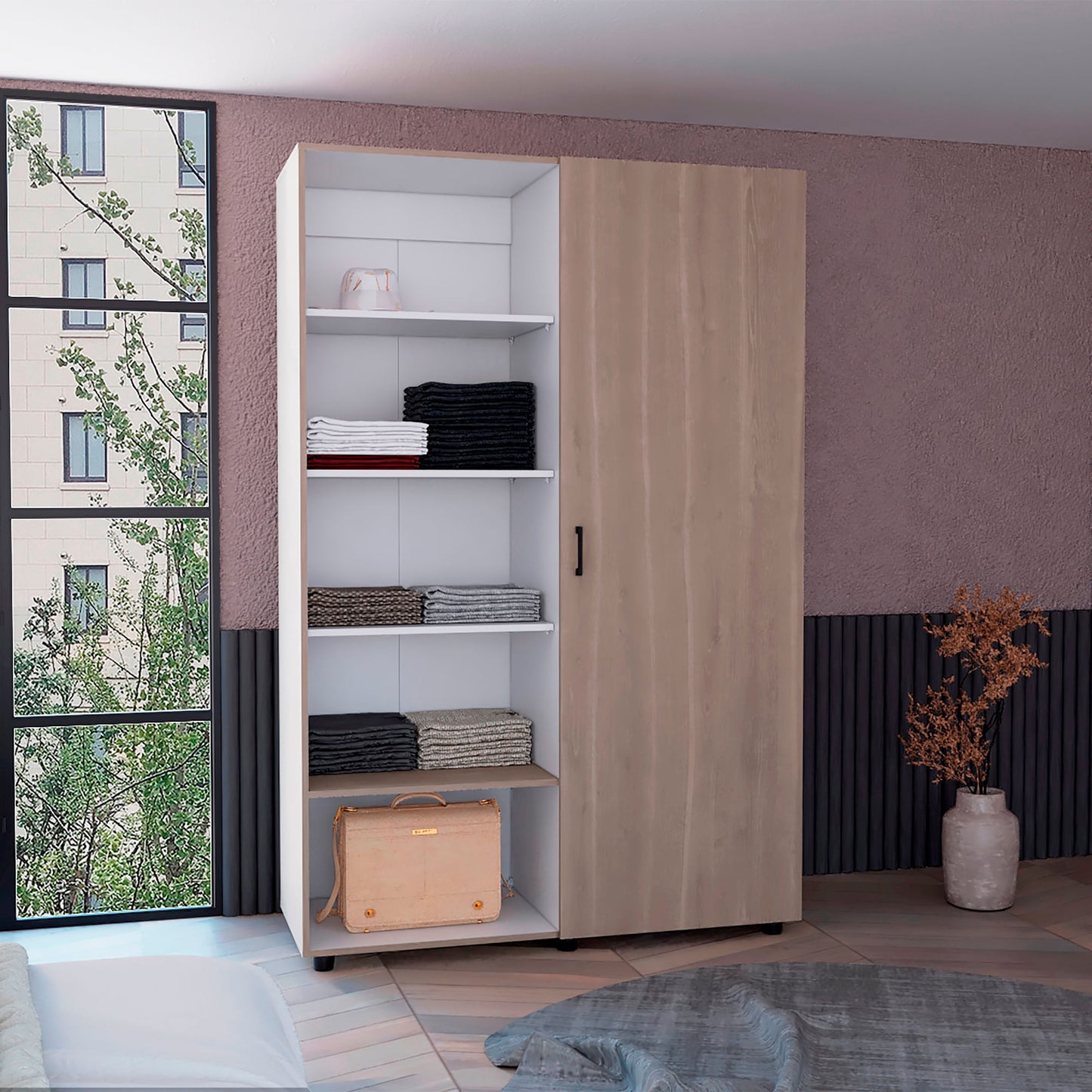 Closet Eco 184X120X46 Rta Bardolino Blanco Mqz