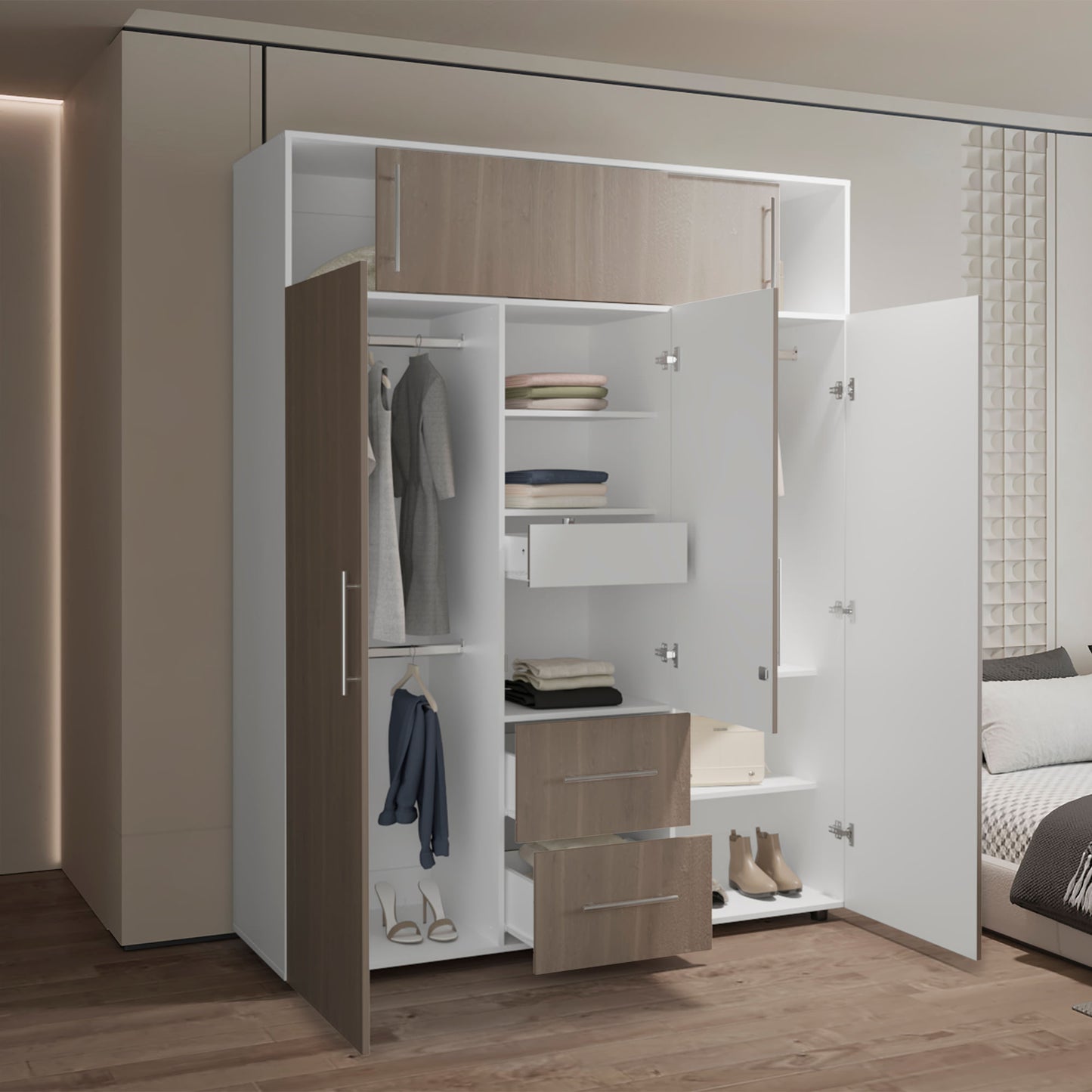 Closet Bigaf 204X160X50 Rta Bardolino Blanco